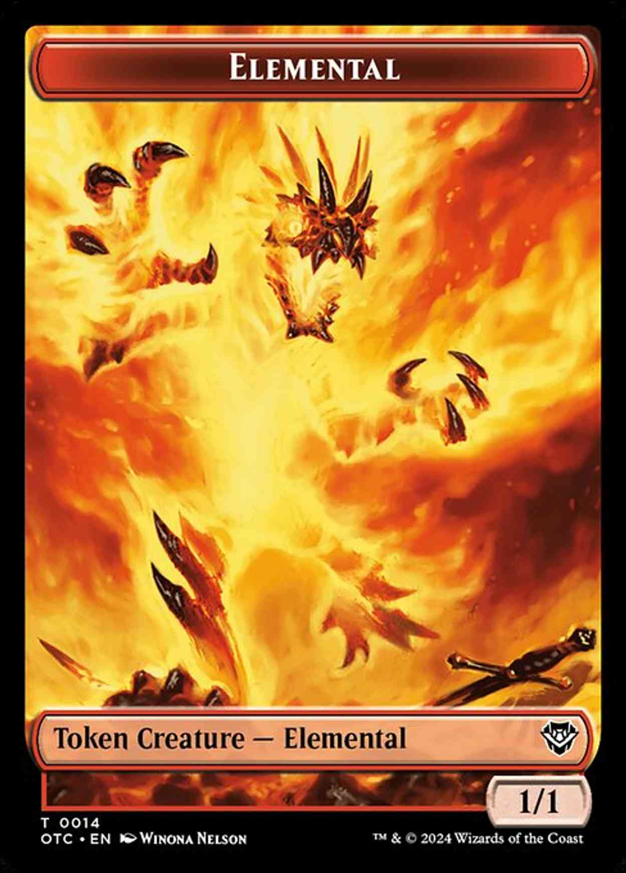Elemental (0014) // Soldier (0026) Double-Sided Token magic card front