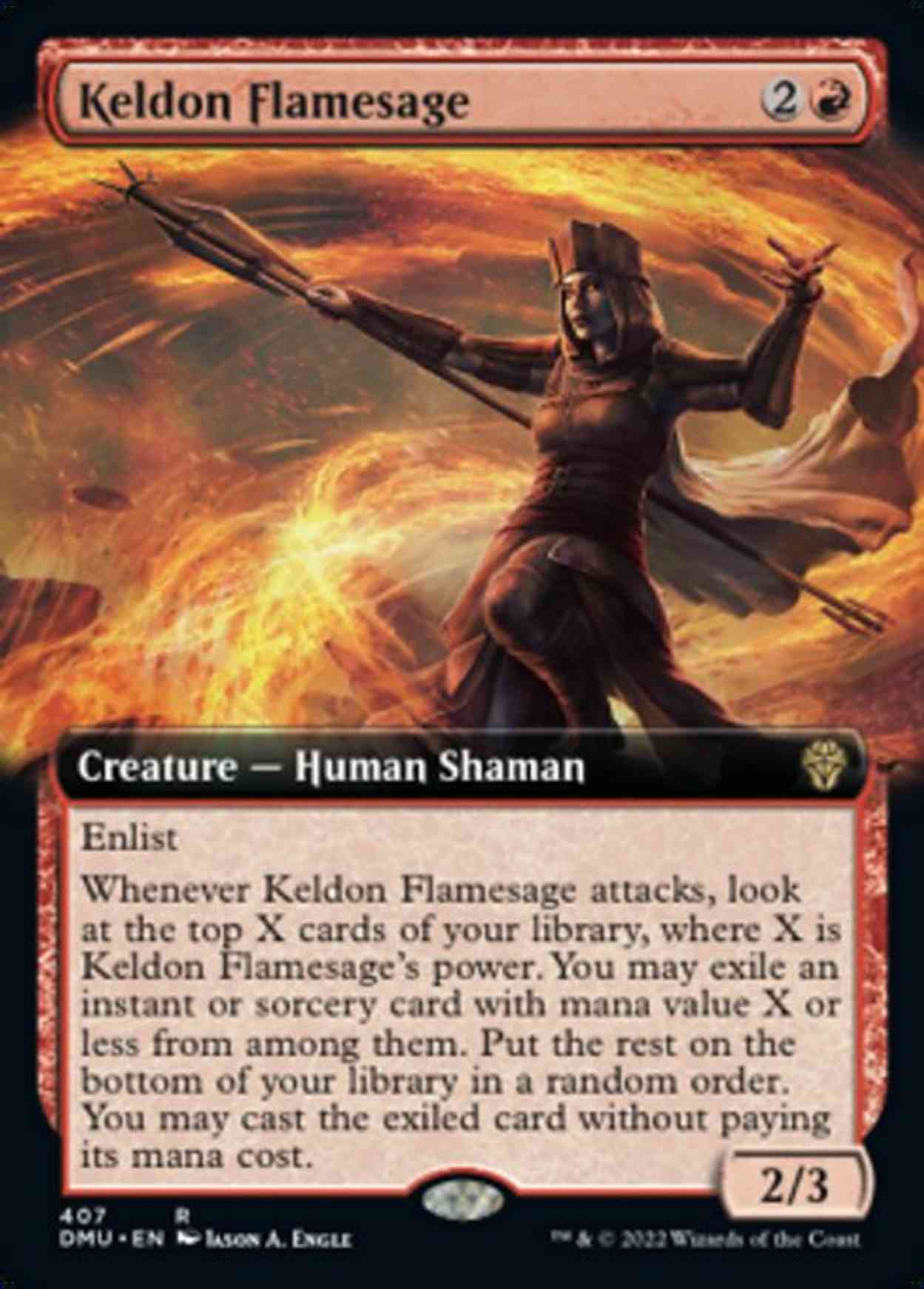 Keldon Flamesage (Extended Art) magic card front