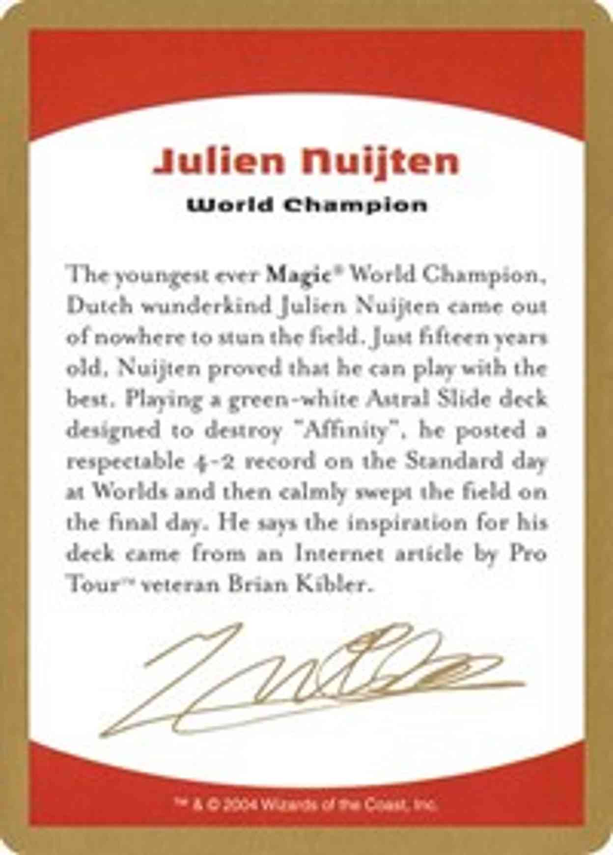 2004 Julien Nuijten Biography Card magic card front