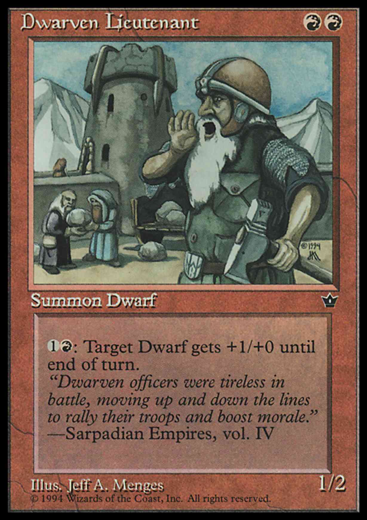 Dwarven Lieutenant magic card front