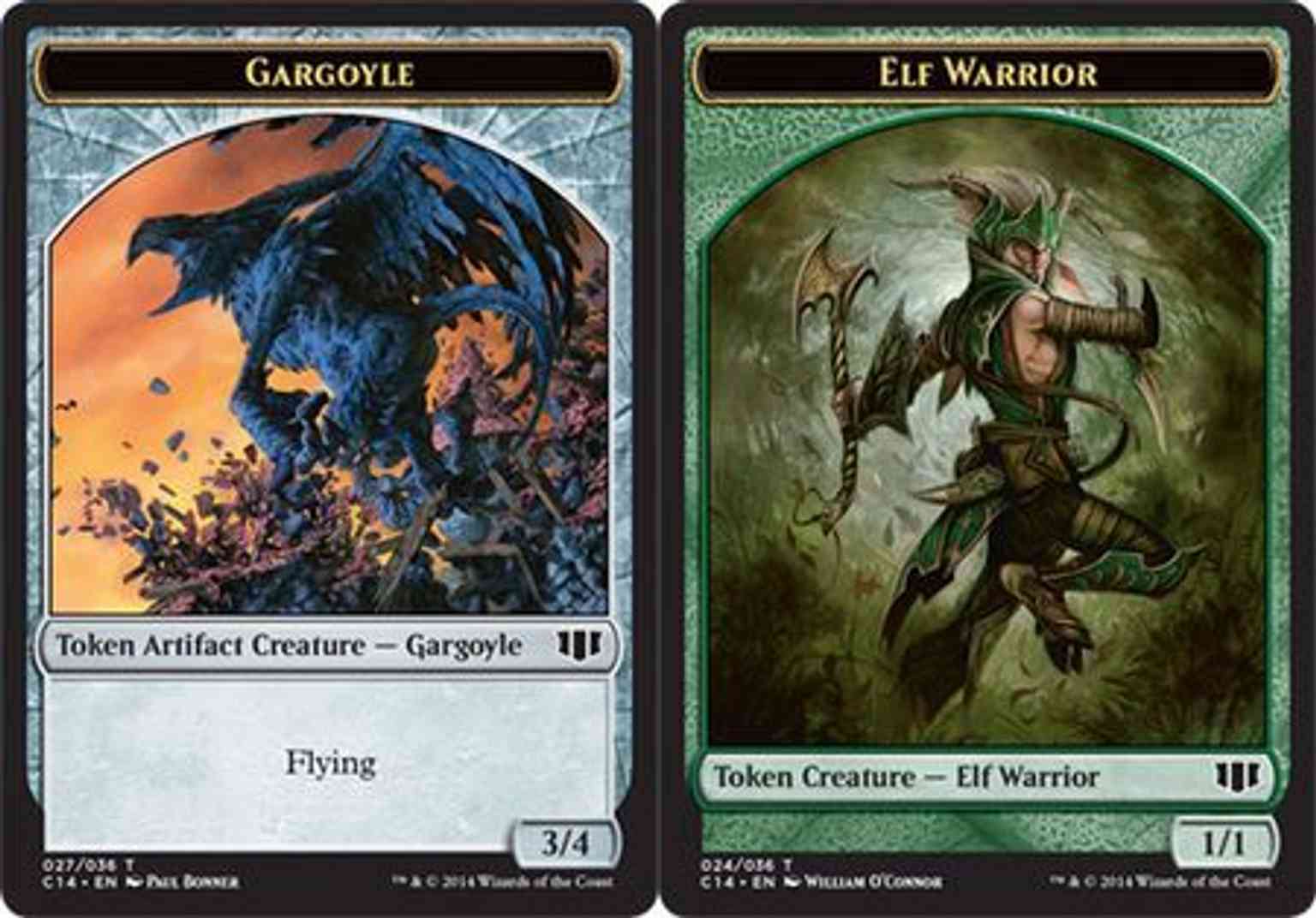 Gargoyle // Elf Warrior Double-sided Token magic card front