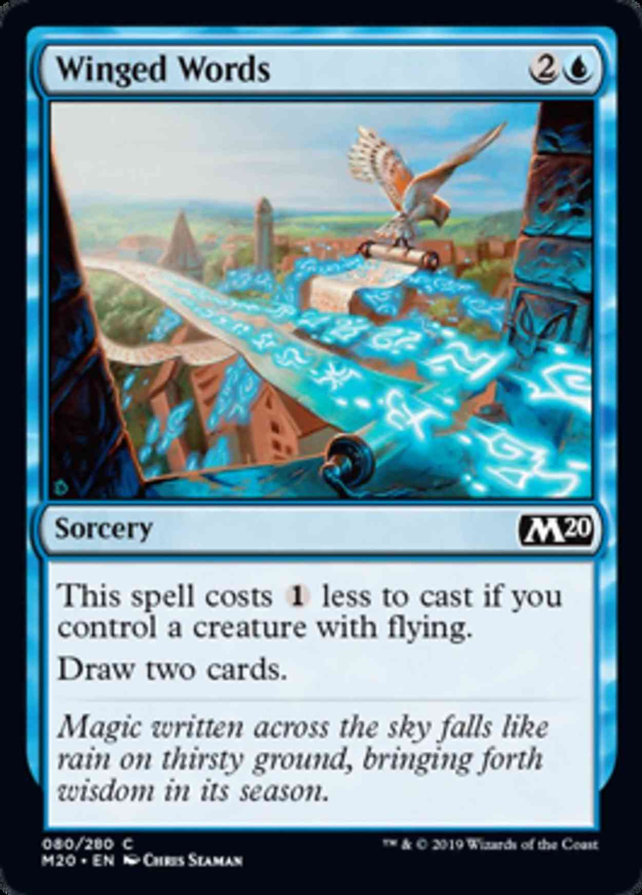 Winged Words magic card front
