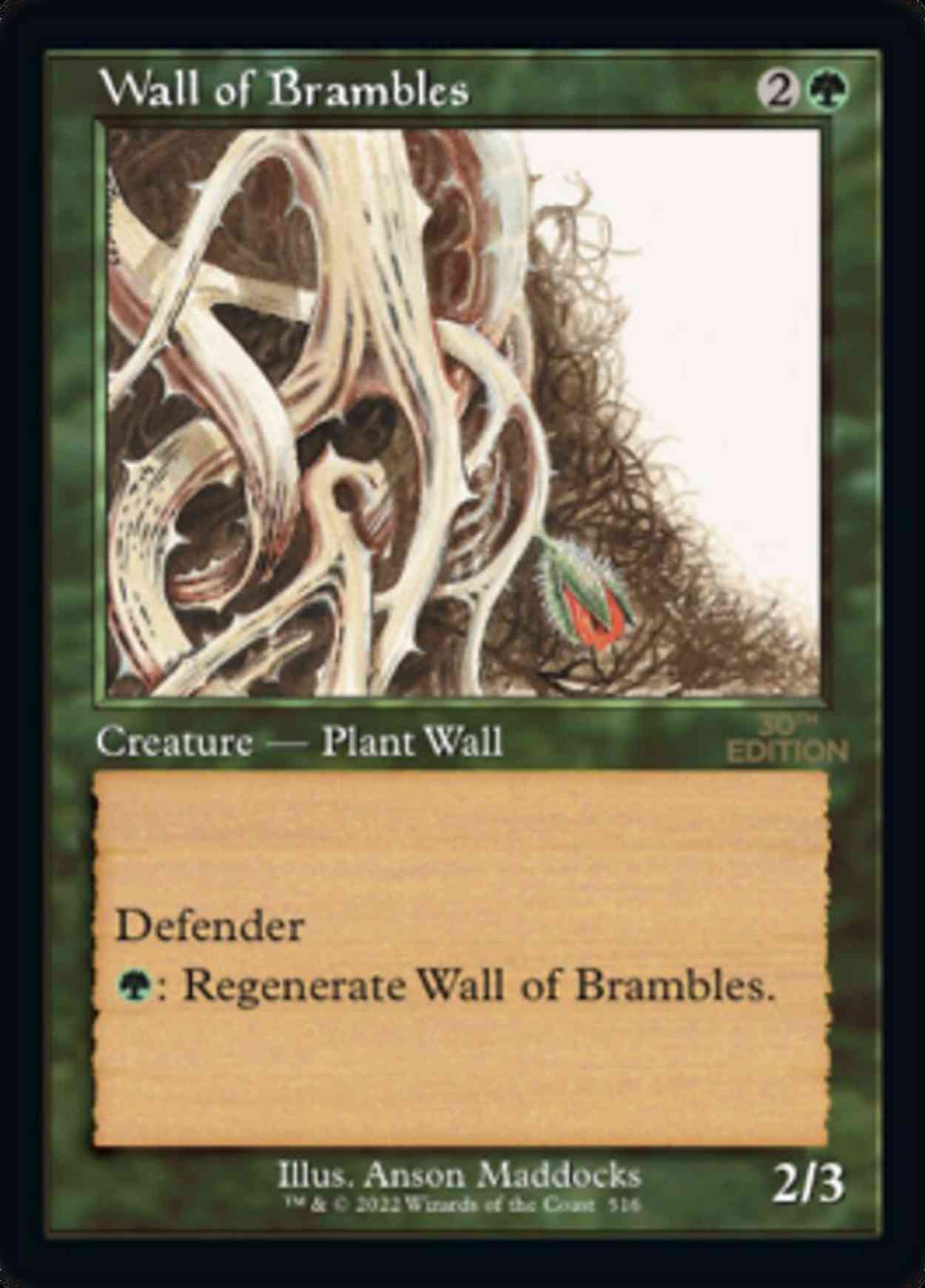 Wall of Brambles (Retro Frame) magic card front