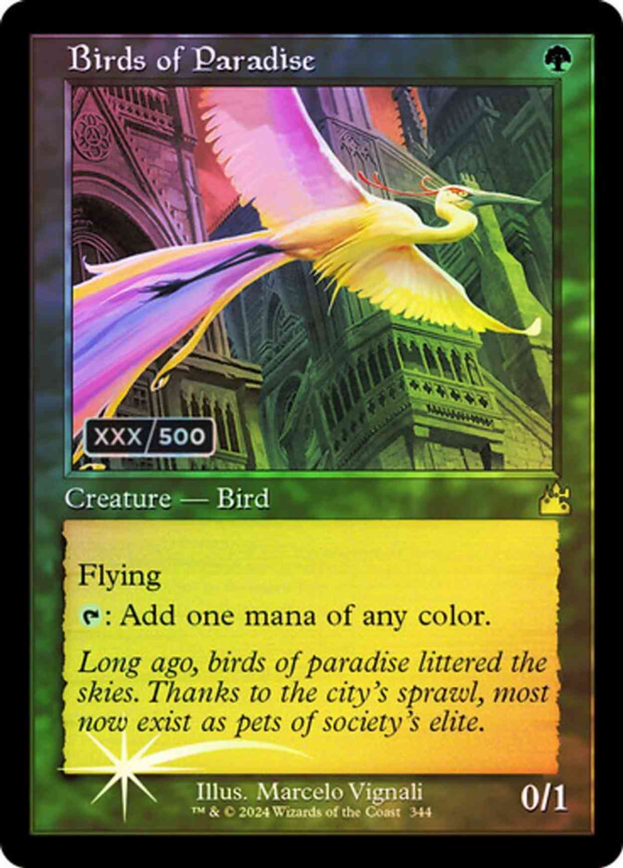 Birds of Paradise (Retro Frame) (Serial Numbered) magic card front
