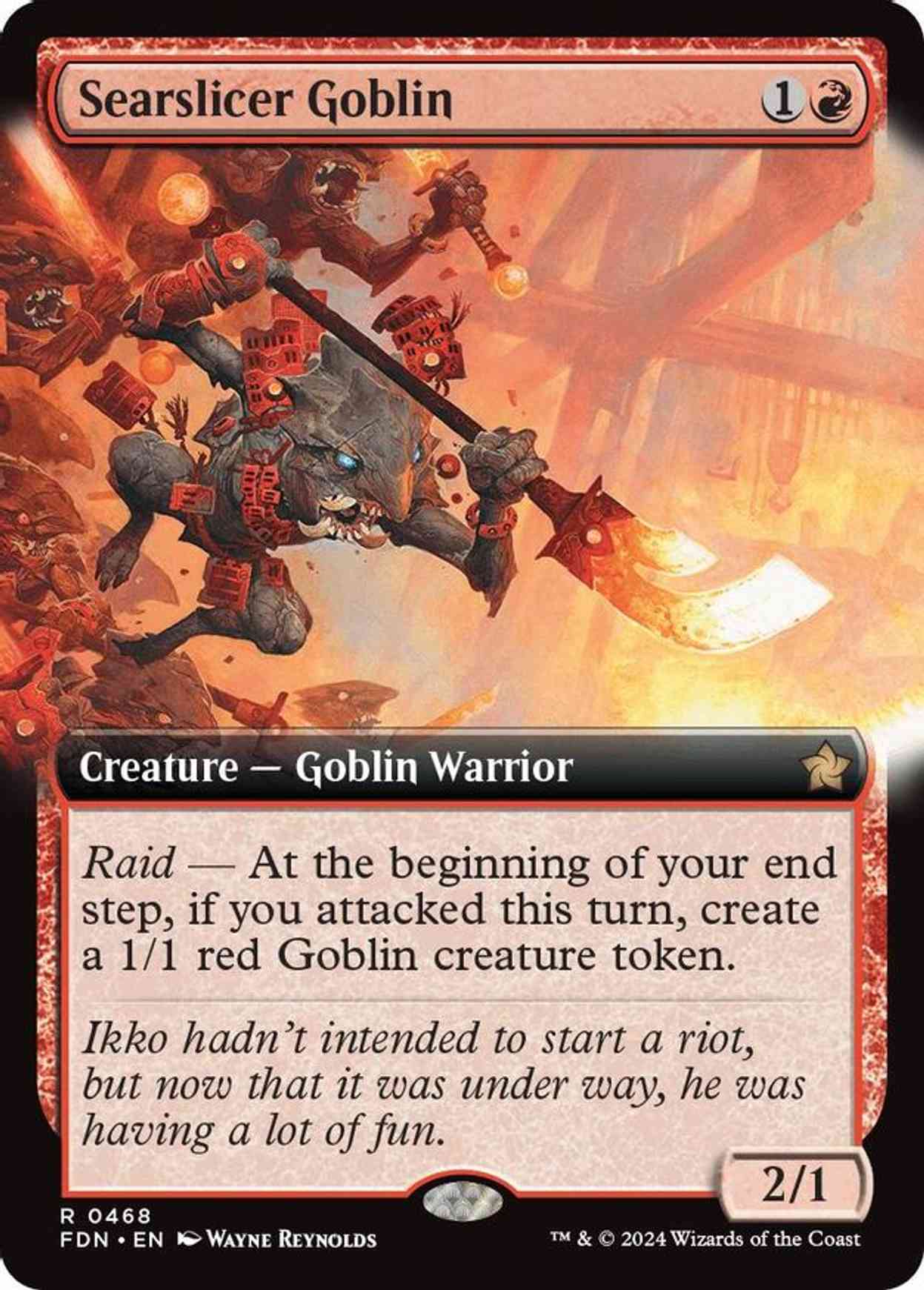 Searslicer Goblin (Extended Art) magic card front