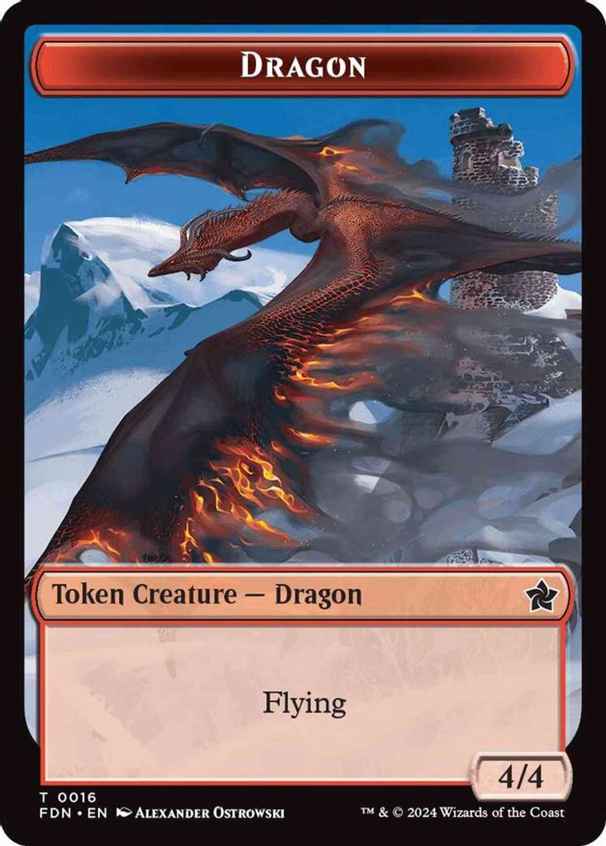 Dragon (0016) // Dragon (0017) Doubled-Sided Token magic card front