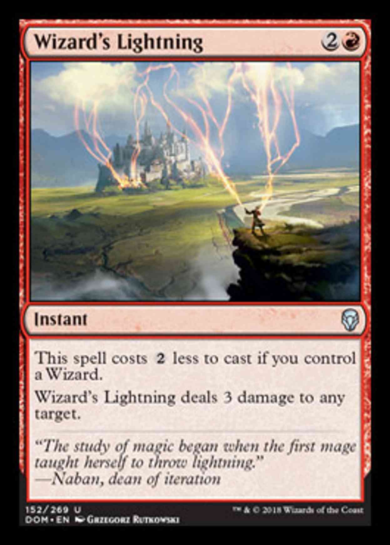 Wizard's Lightning magic card front