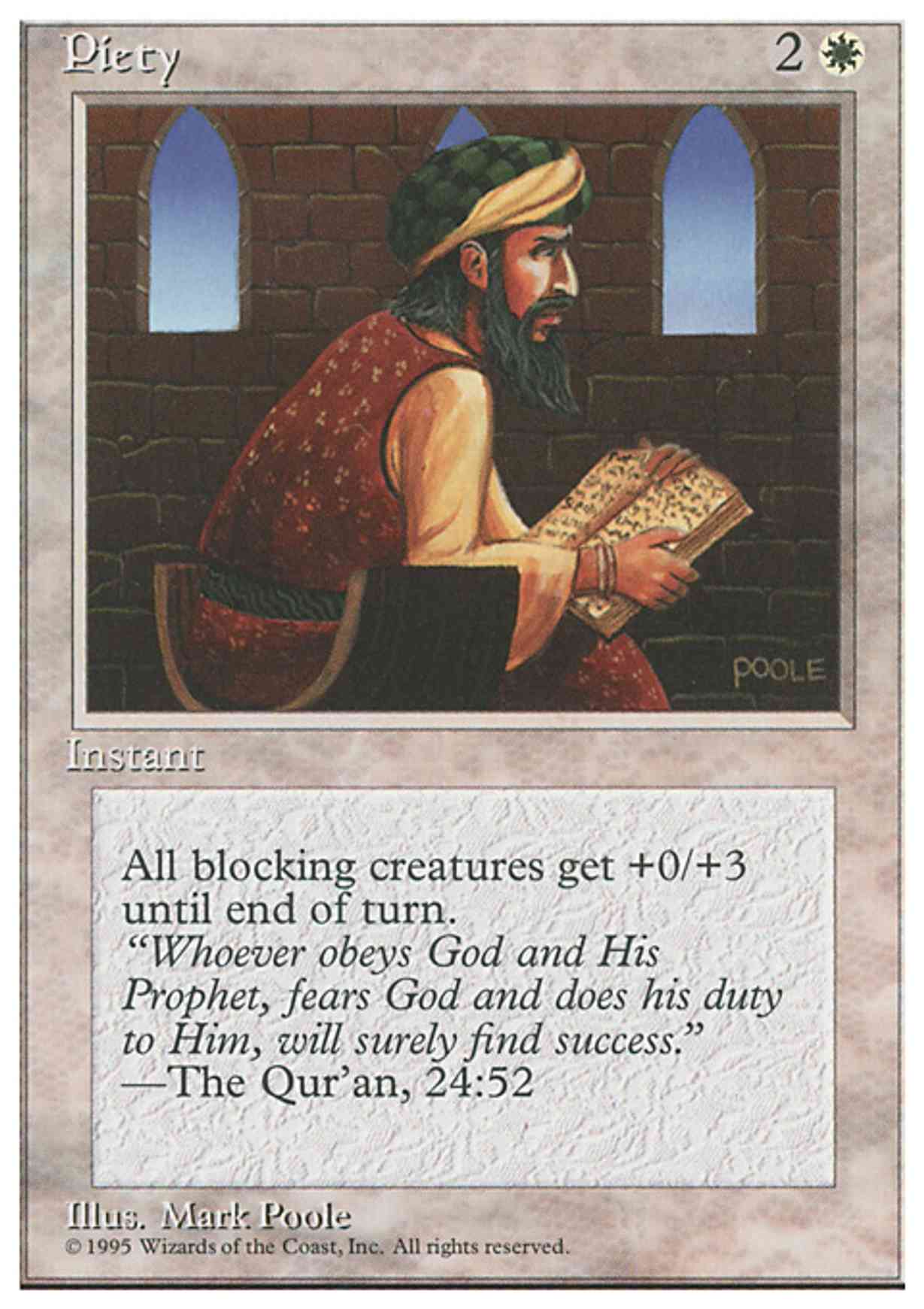 Piety magic card front