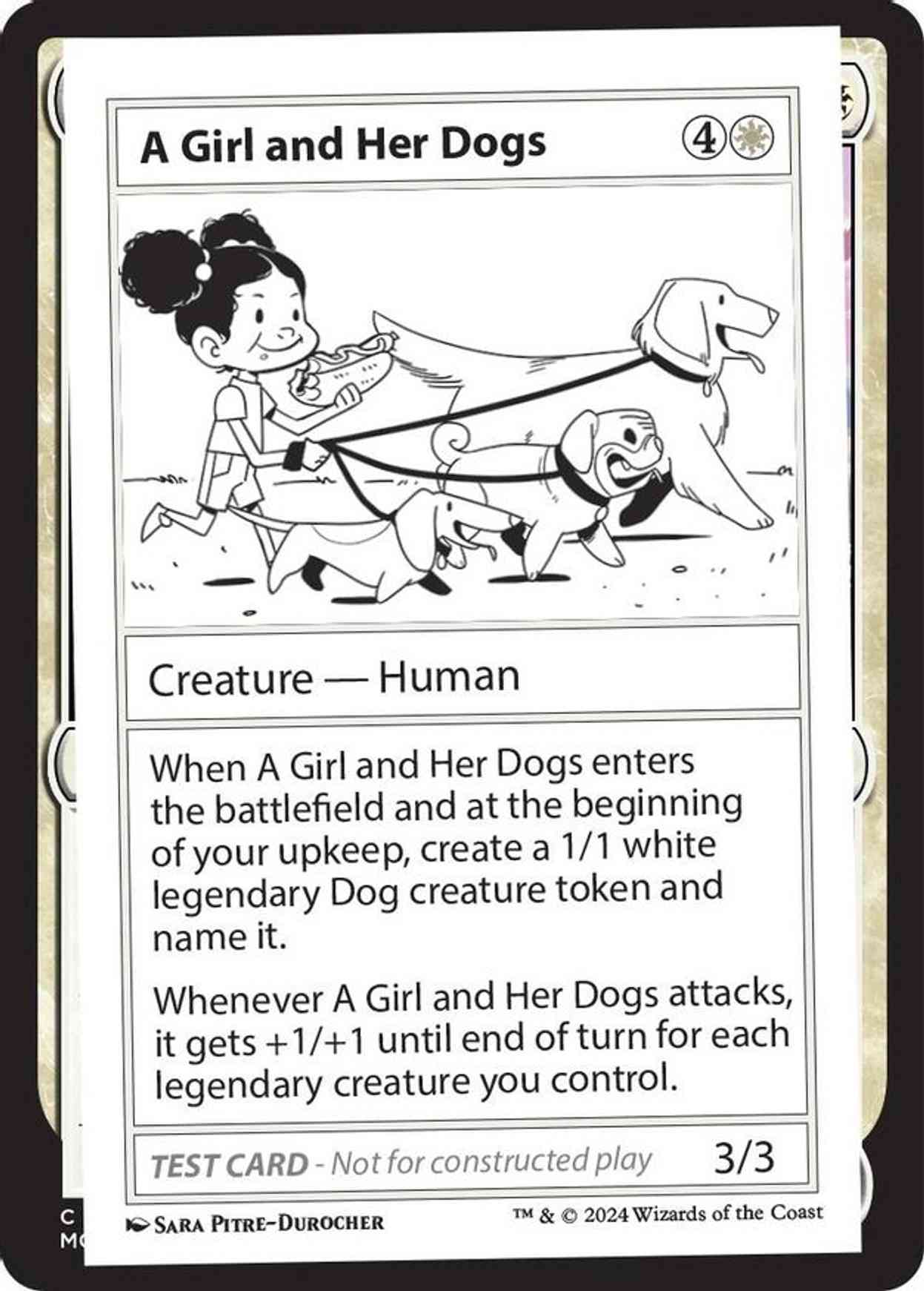 A Girl and Her Dogs magic card front