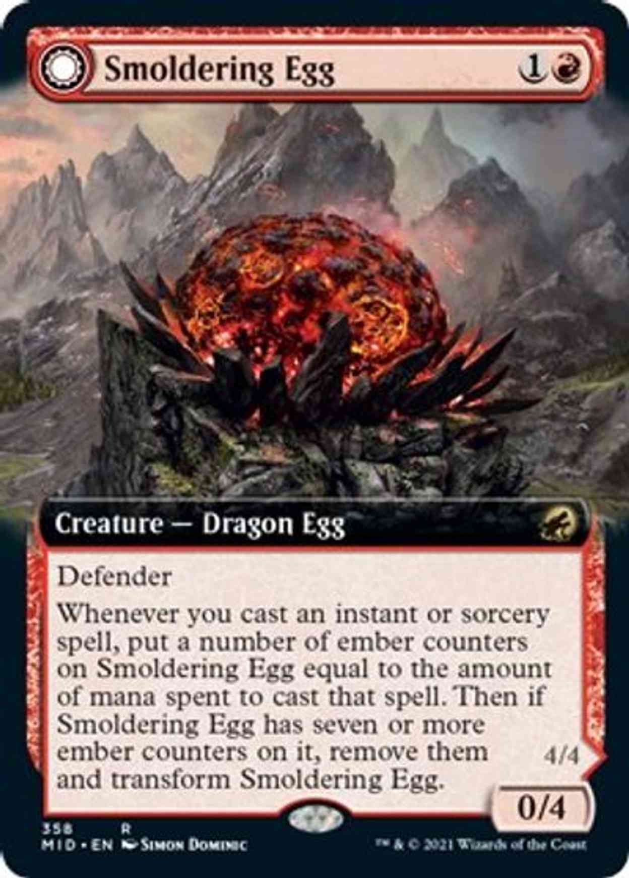 Smoldering Egg (Extended Art) magic card front