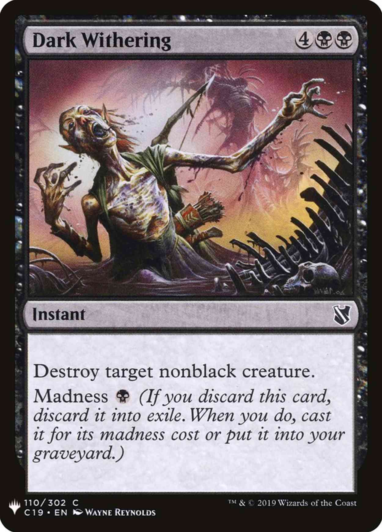 Dark Withering magic card front