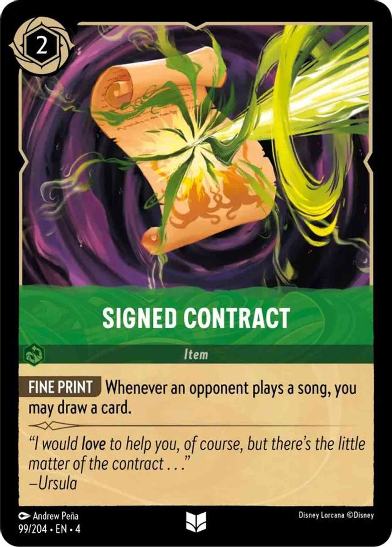 Signed Contract magic card front