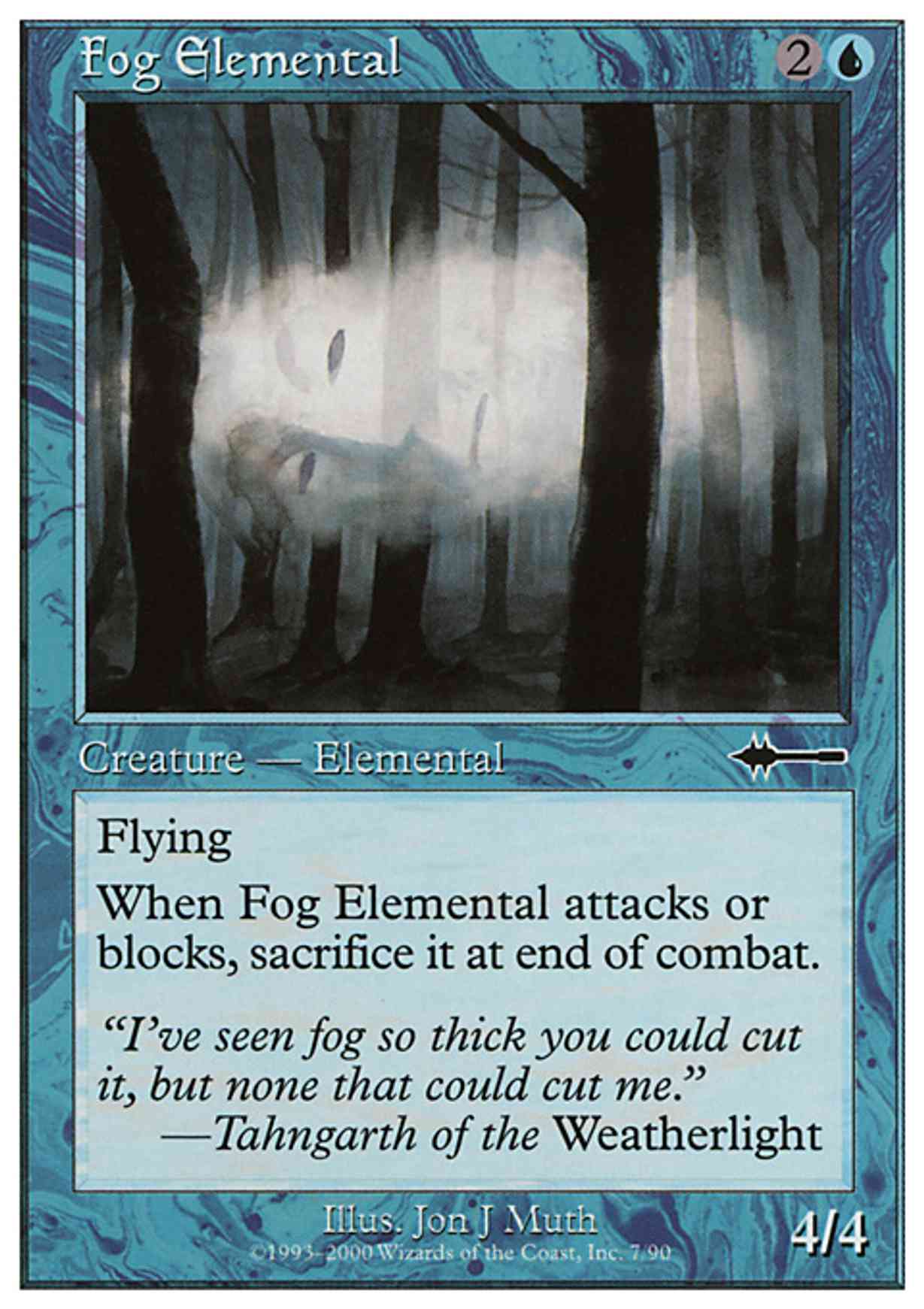 Fog Elemental magic card front