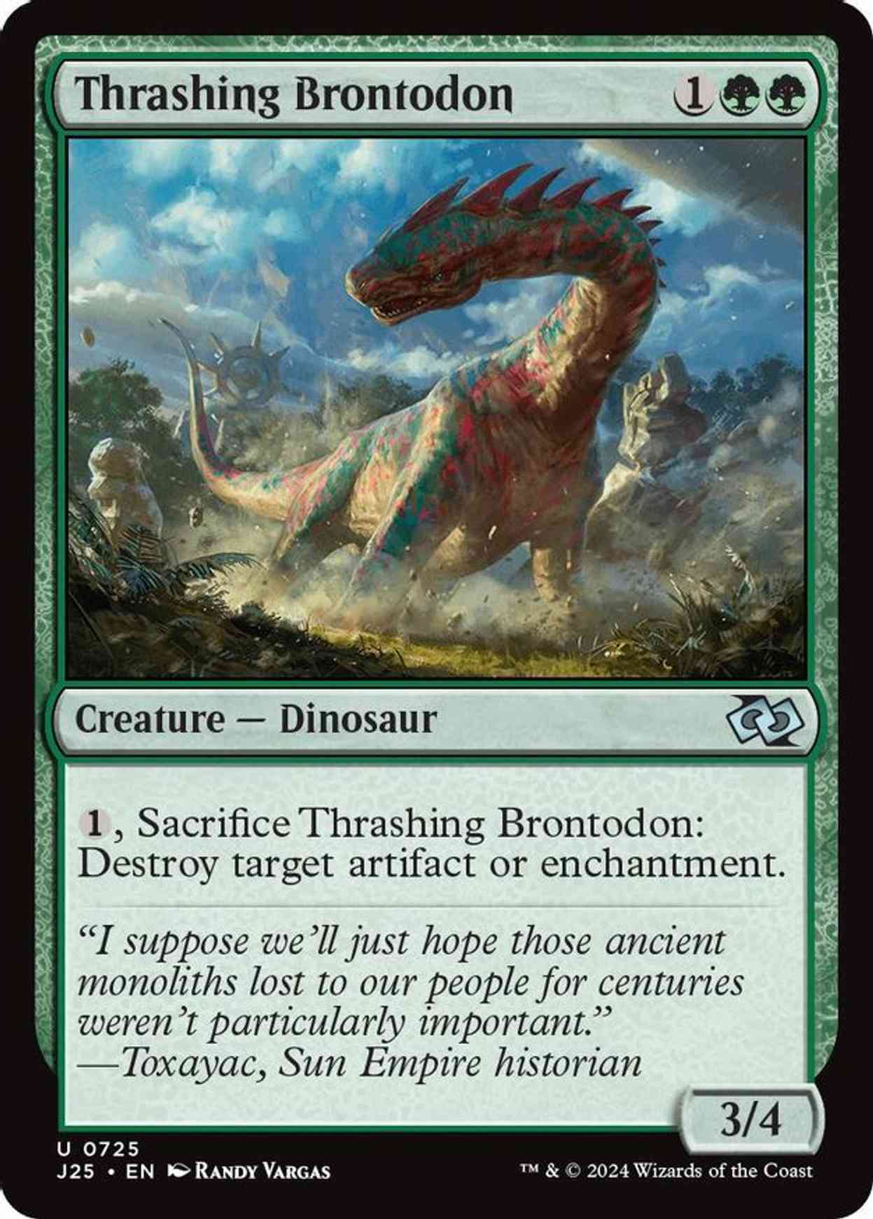 Thrashing Brontodon magic card front