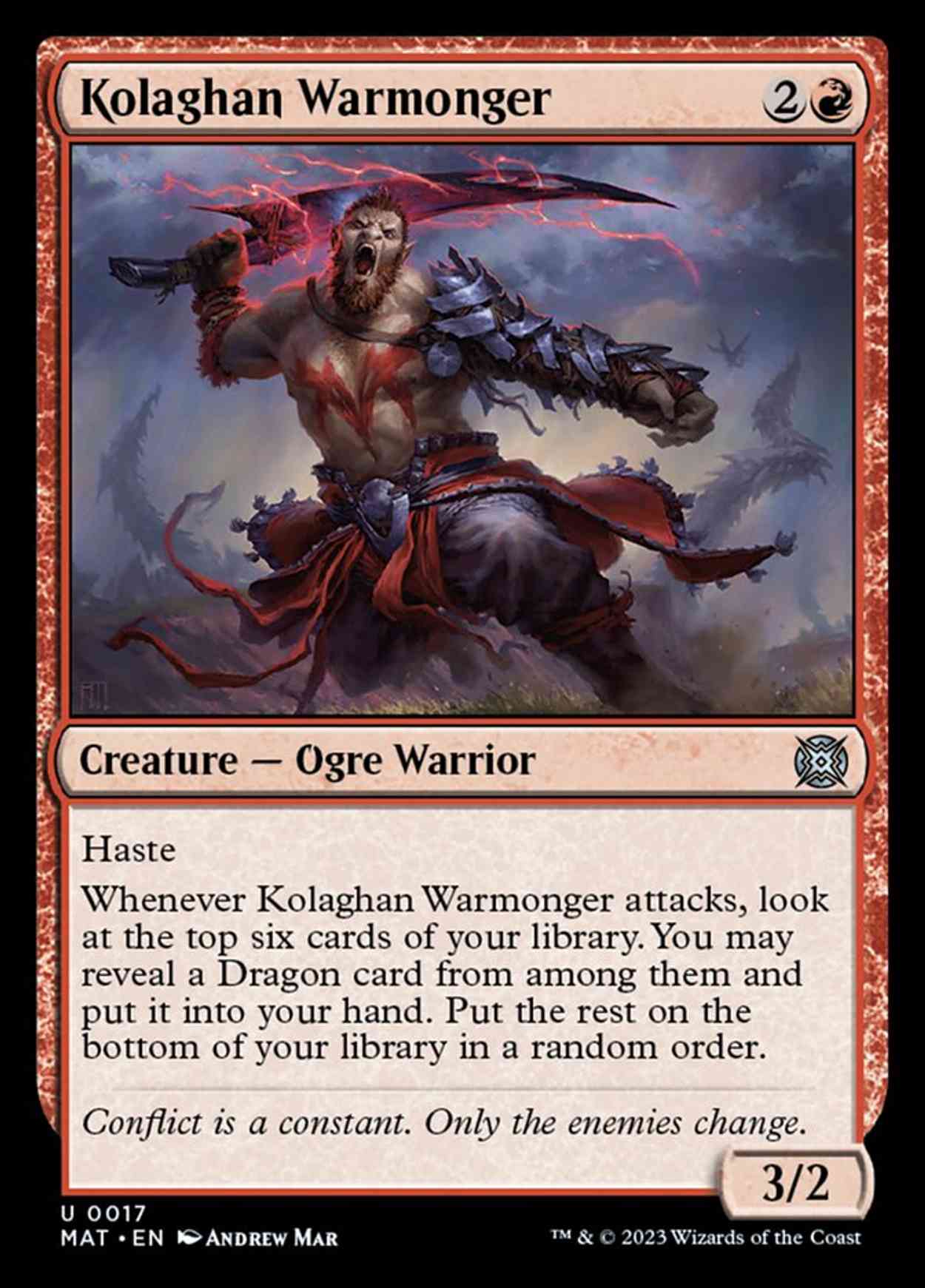 Kolaghan Warmonger magic card front
