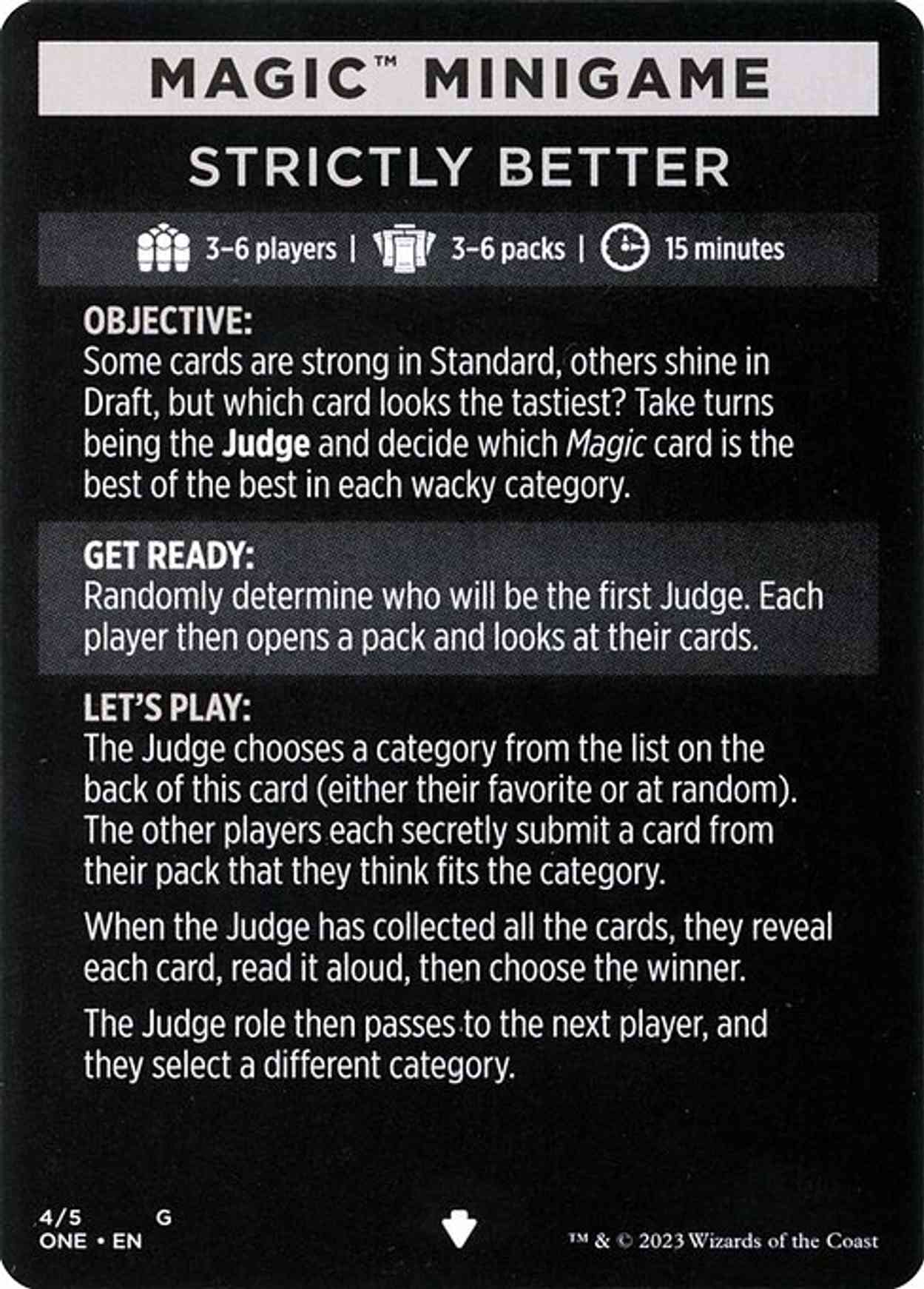 Magic Minigame: Strictly Better magic card front