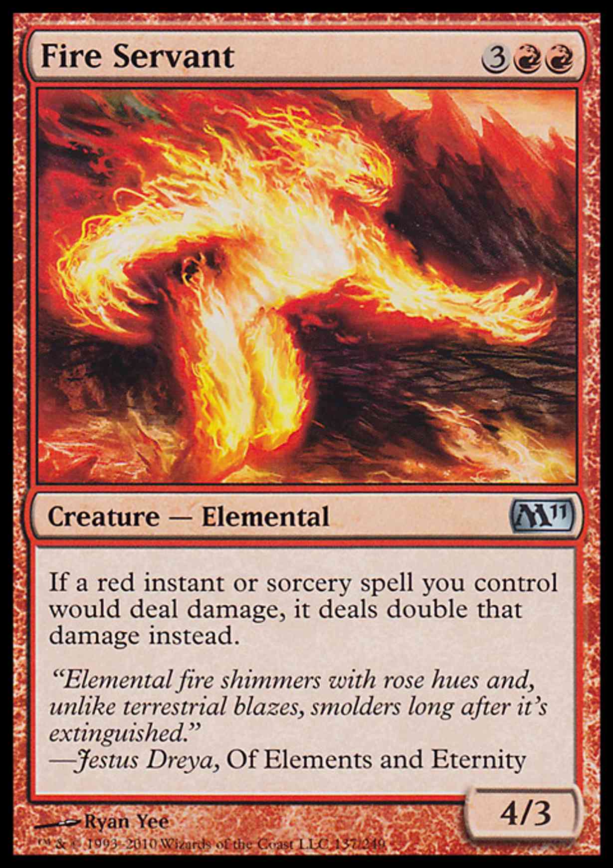 Fire Servant magic card front