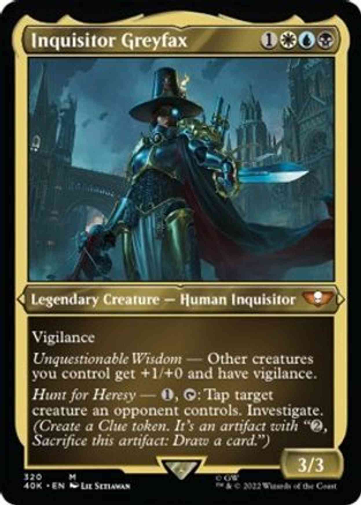 Inquisitor Greyfax (Display Commander) (Foil Etched) - Thick Stock magic card front