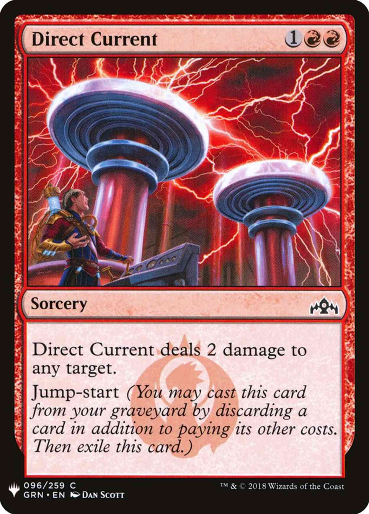 Direct Current magic card front