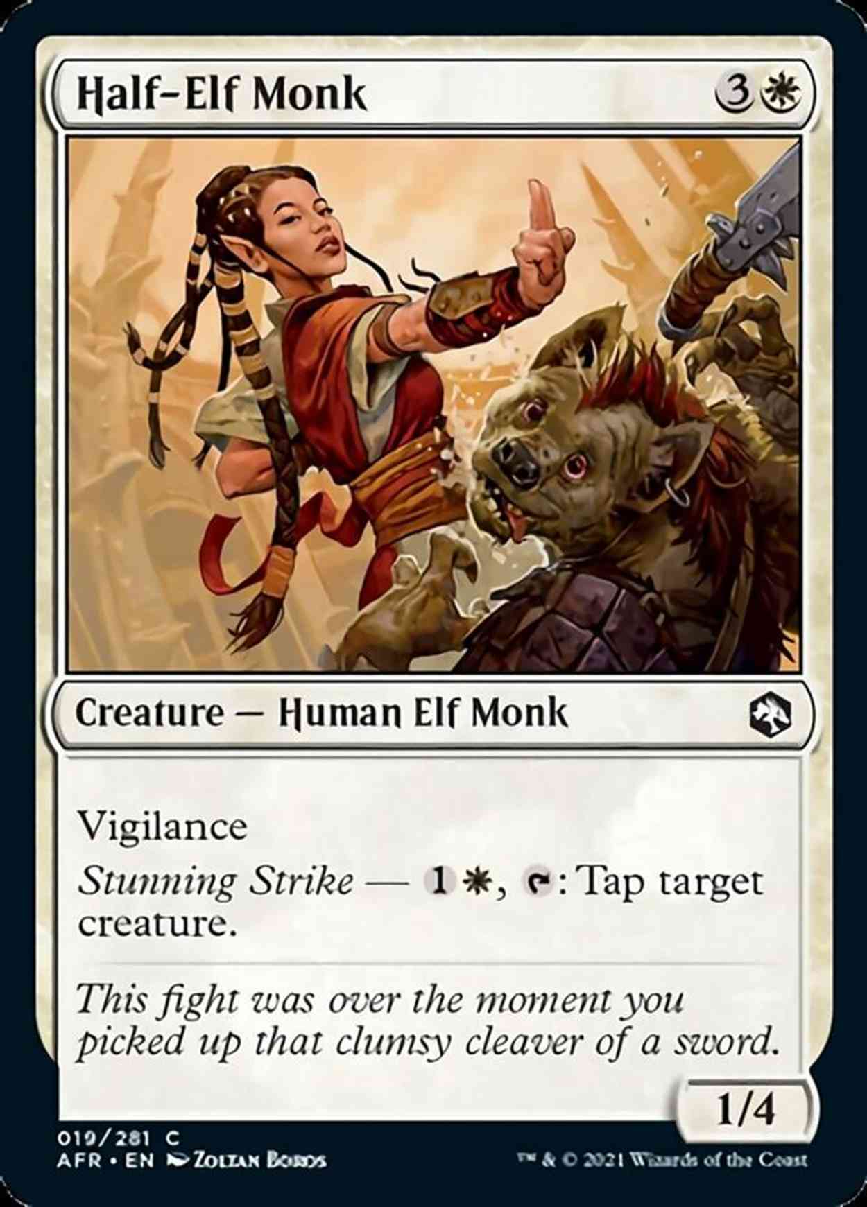 Half-Elf Monk magic card front