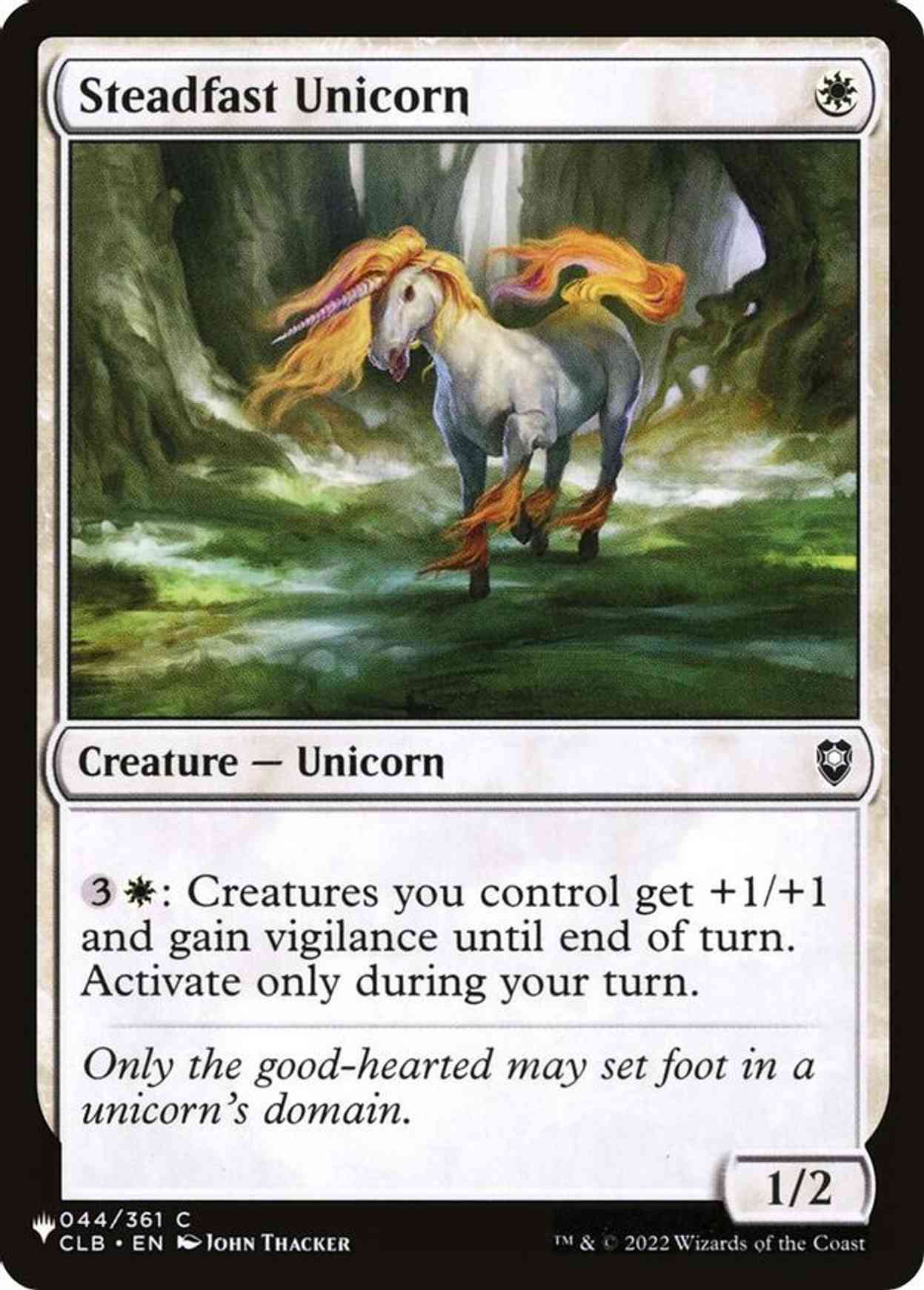 Steadfast Unicorn magic card front