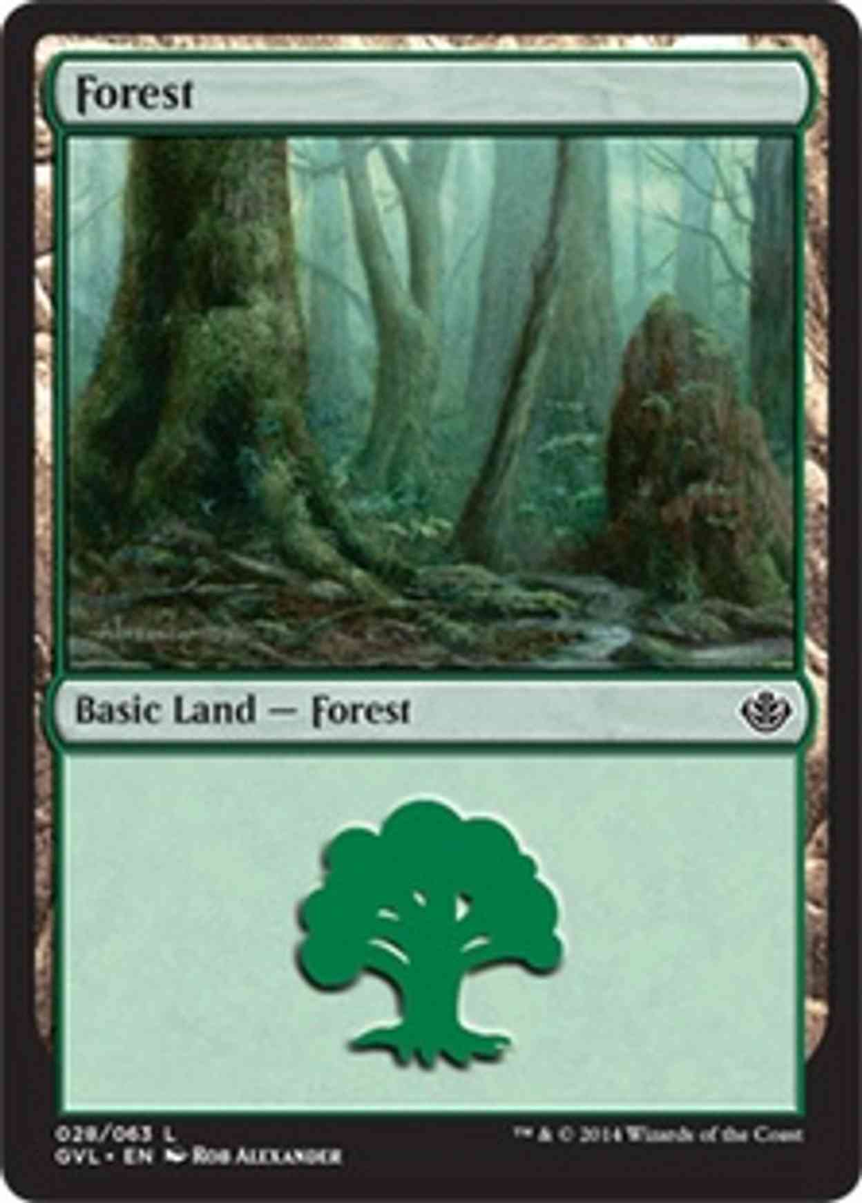 Forest (28) (Garruk vs Liliana) magic card front