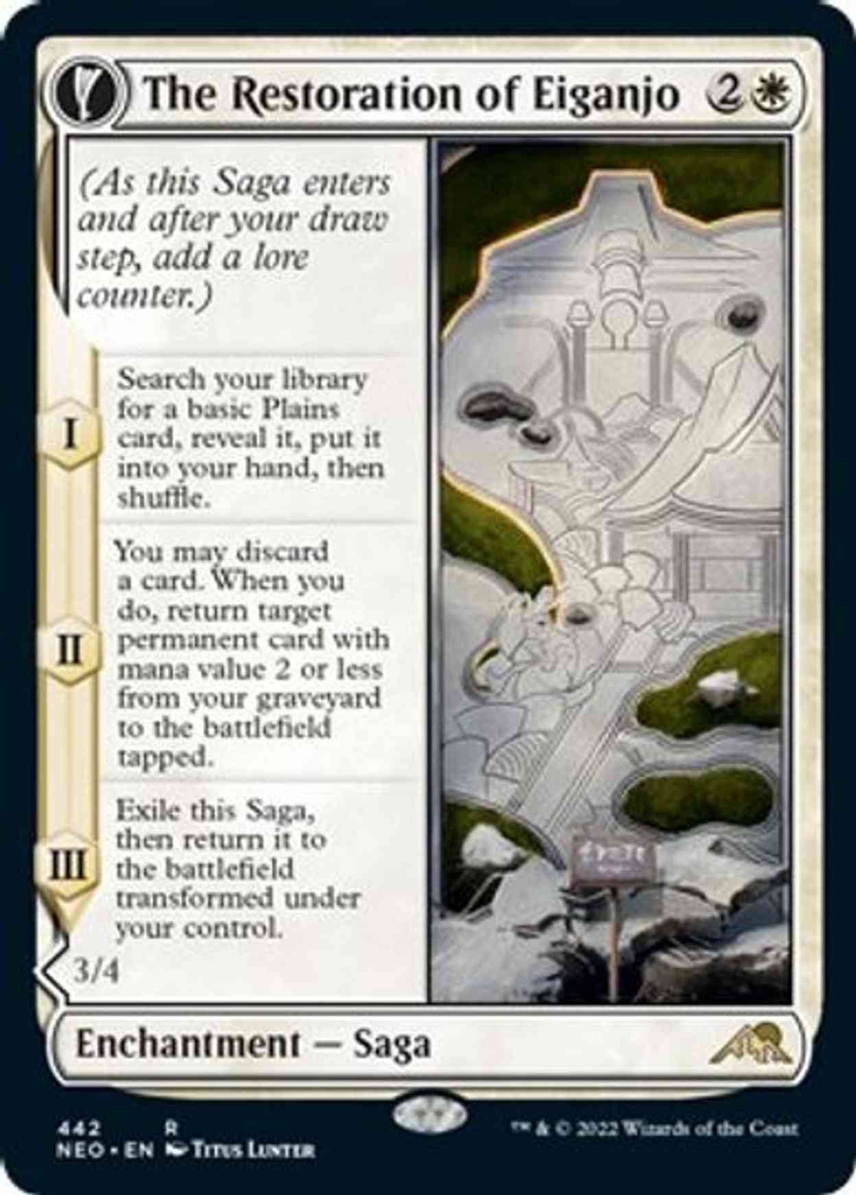 The Restoration of Eiganjo (Extended Art) magic card front