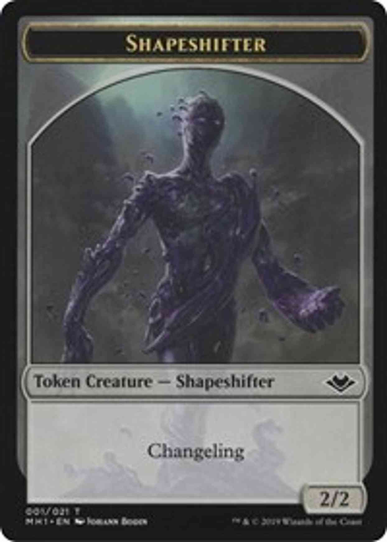 Shapeshifter (001) // Emblem - Serra the Benevolent (020) Double-sided Token magic card front