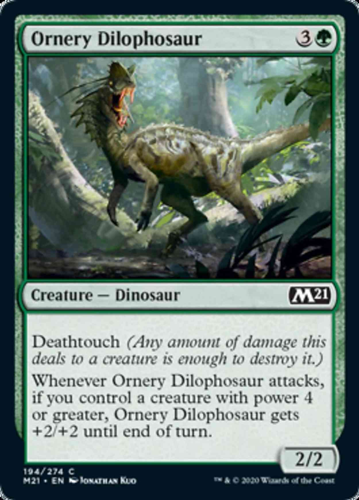 Ornery Dilophosaur magic card front