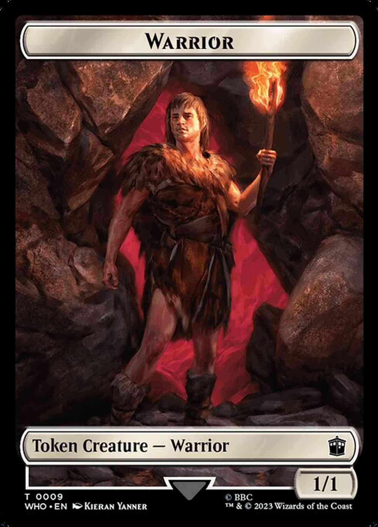 Warrior // Dinosaur Double-Sided Token magic card front
