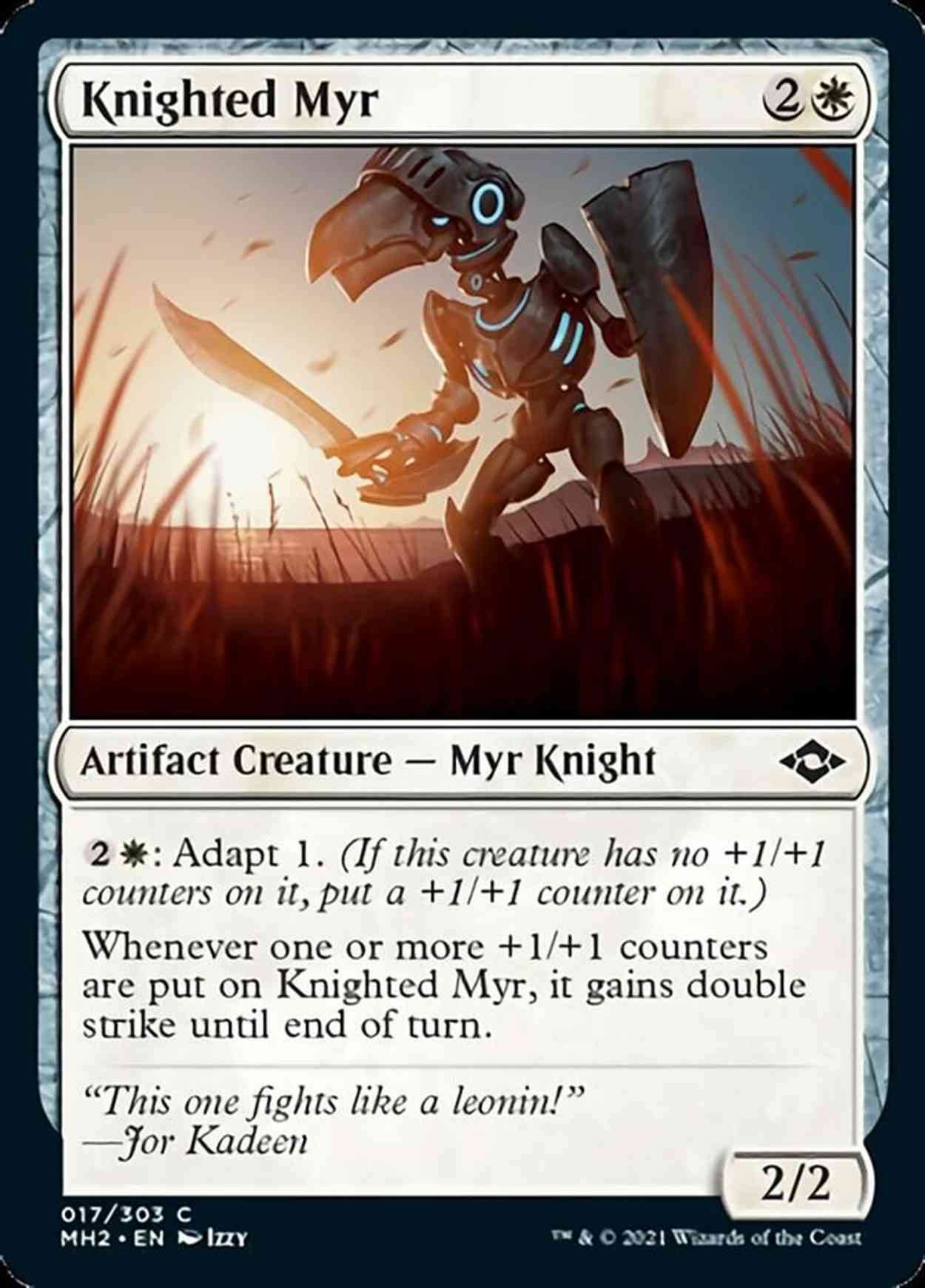 Knighted Myr magic card front