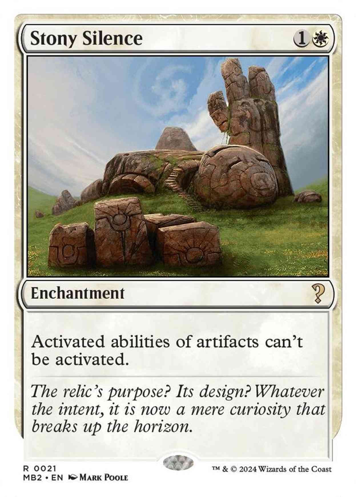 Stony Silence (White Border) magic card front