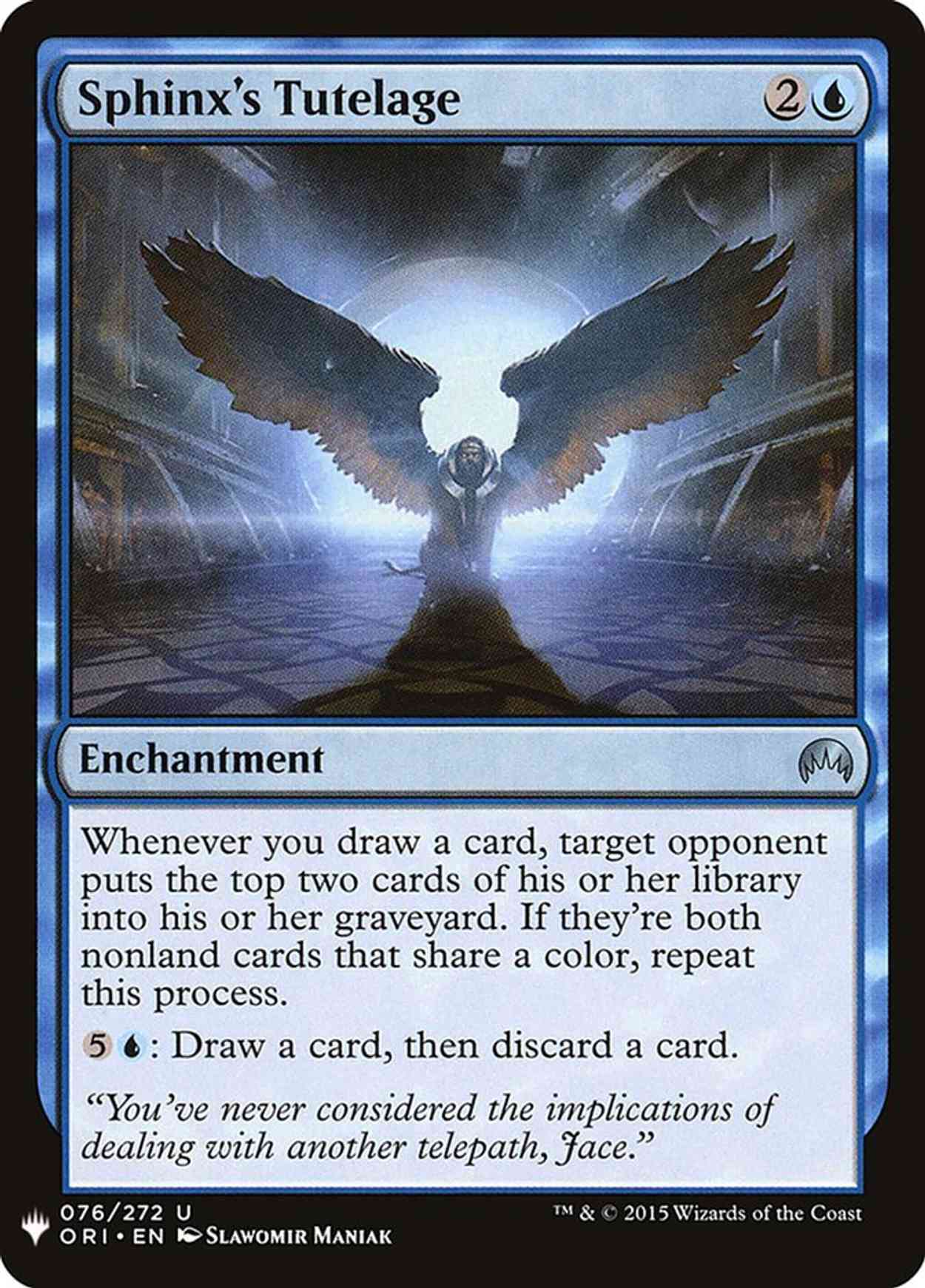 Sphinx's Tutelage magic card front