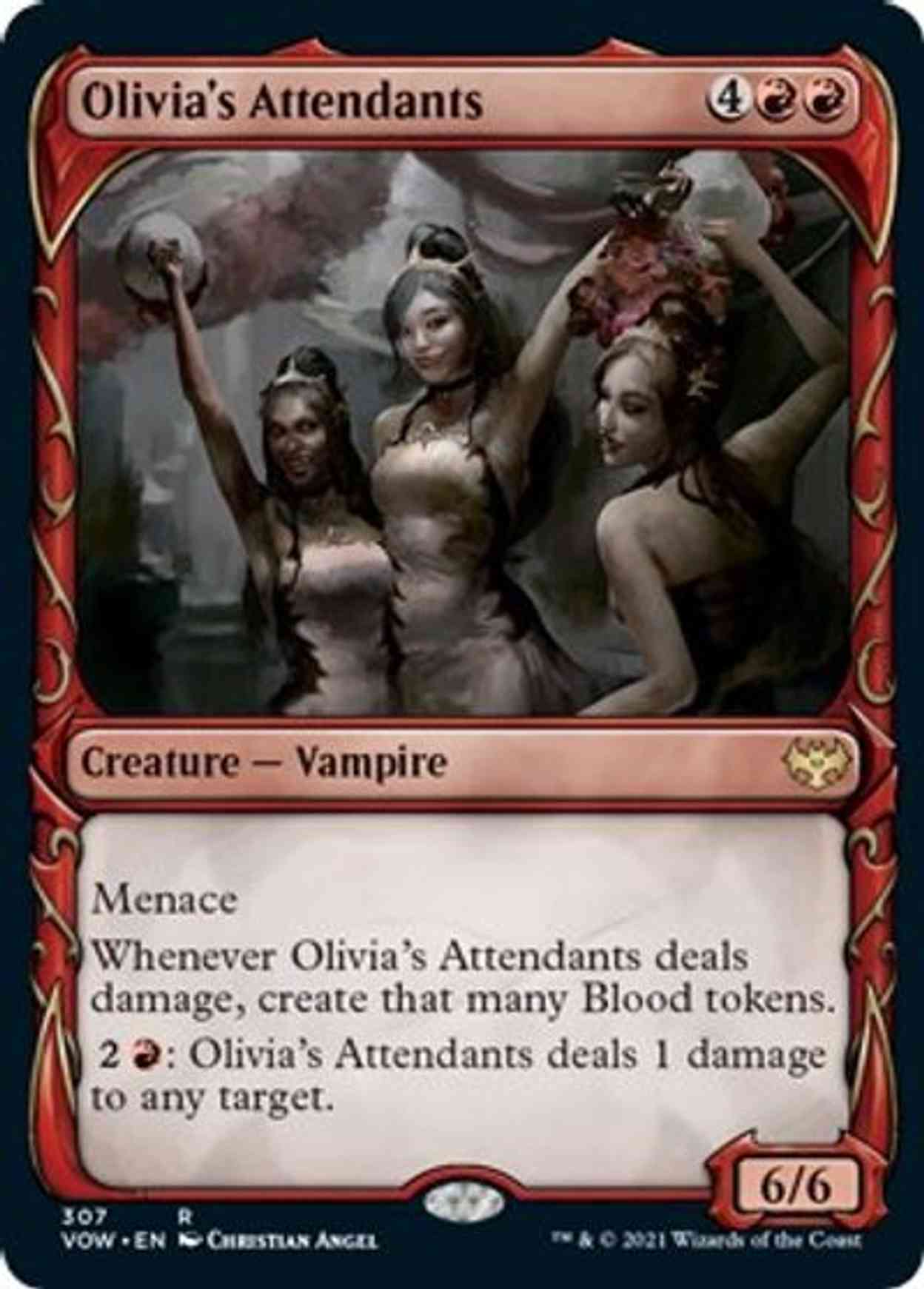 Olivia's Attendants (Showcase) magic card front