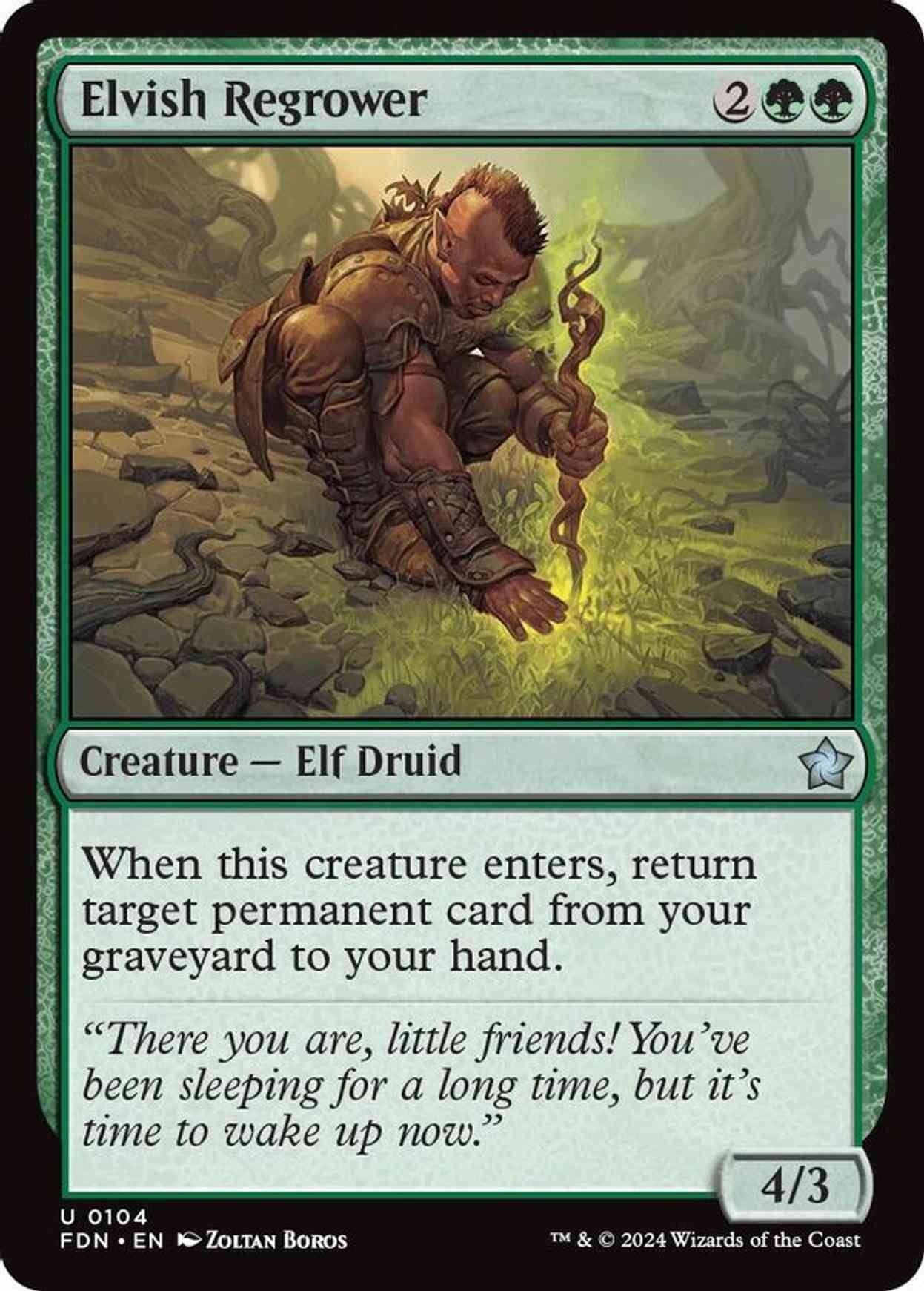 Elvish Regrower magic card front