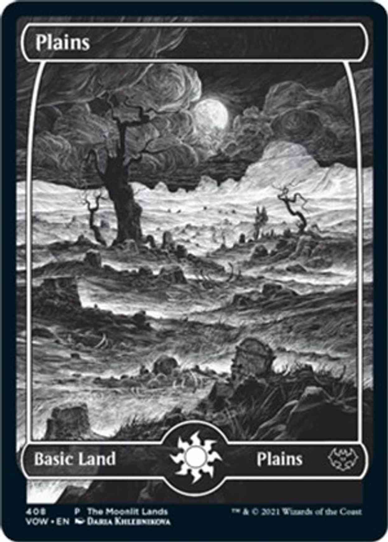 Plains (Moonlit Land) (Foil Etched) magic card front