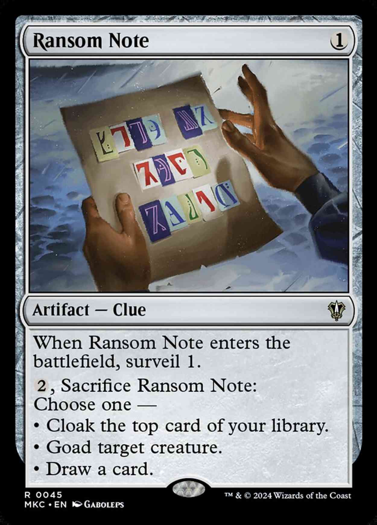 Ransom Note (0045) magic card front