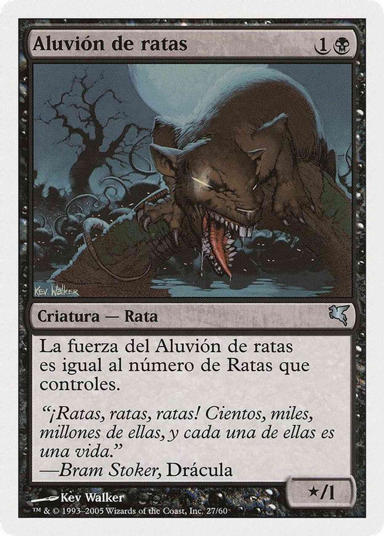 Swarm of Rats (Spanish) - "Aluvion de ratas" (A27) magic card front