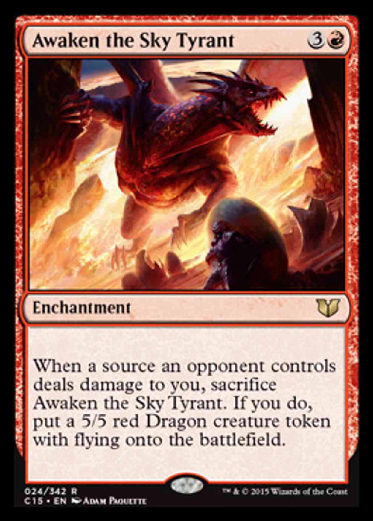 Awaken the Sky Tyrant magic card front