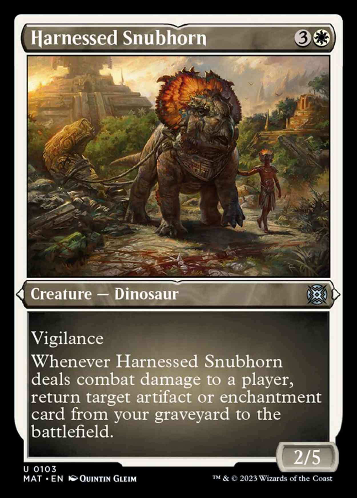 Harnessed Snubhorn (Foil Etched) magic card front