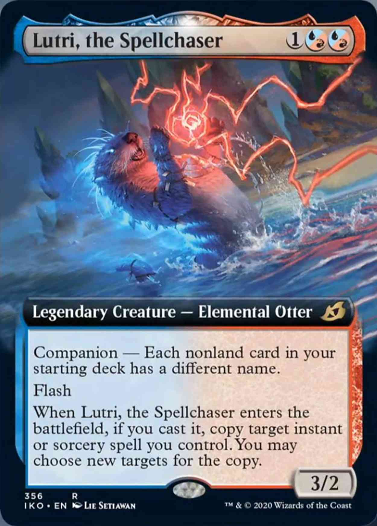 Lutri, the Spellchaser (Extended Art) magic card front