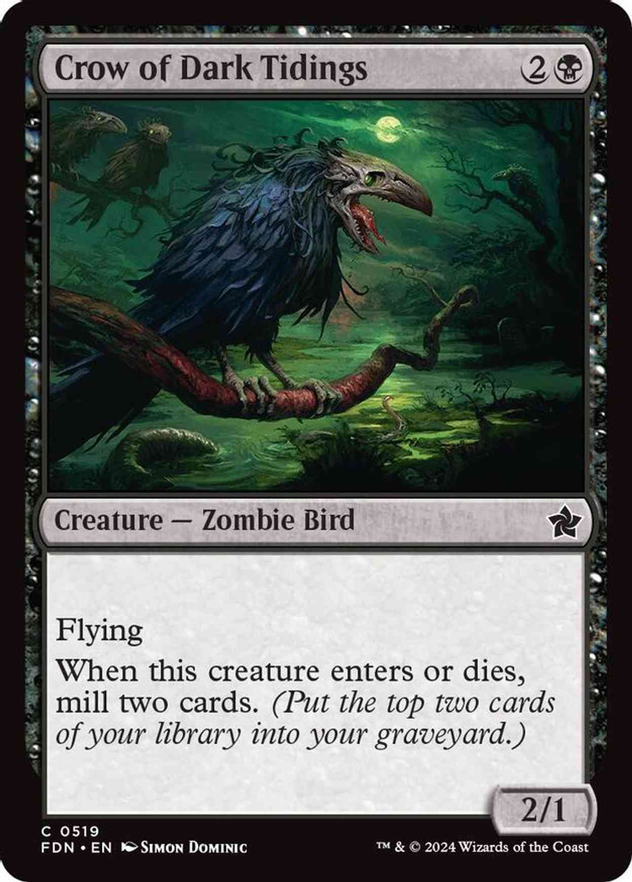 Crow of Dark Tidings magic card front