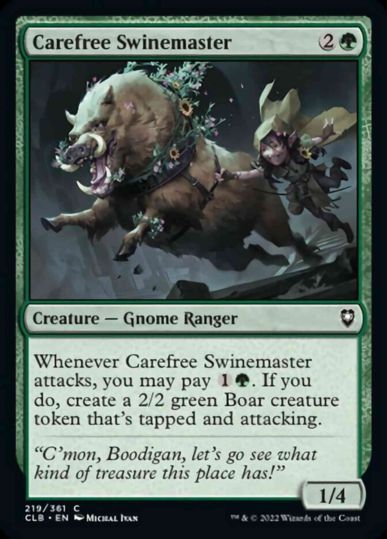 Carefree Swinemaster magic card front