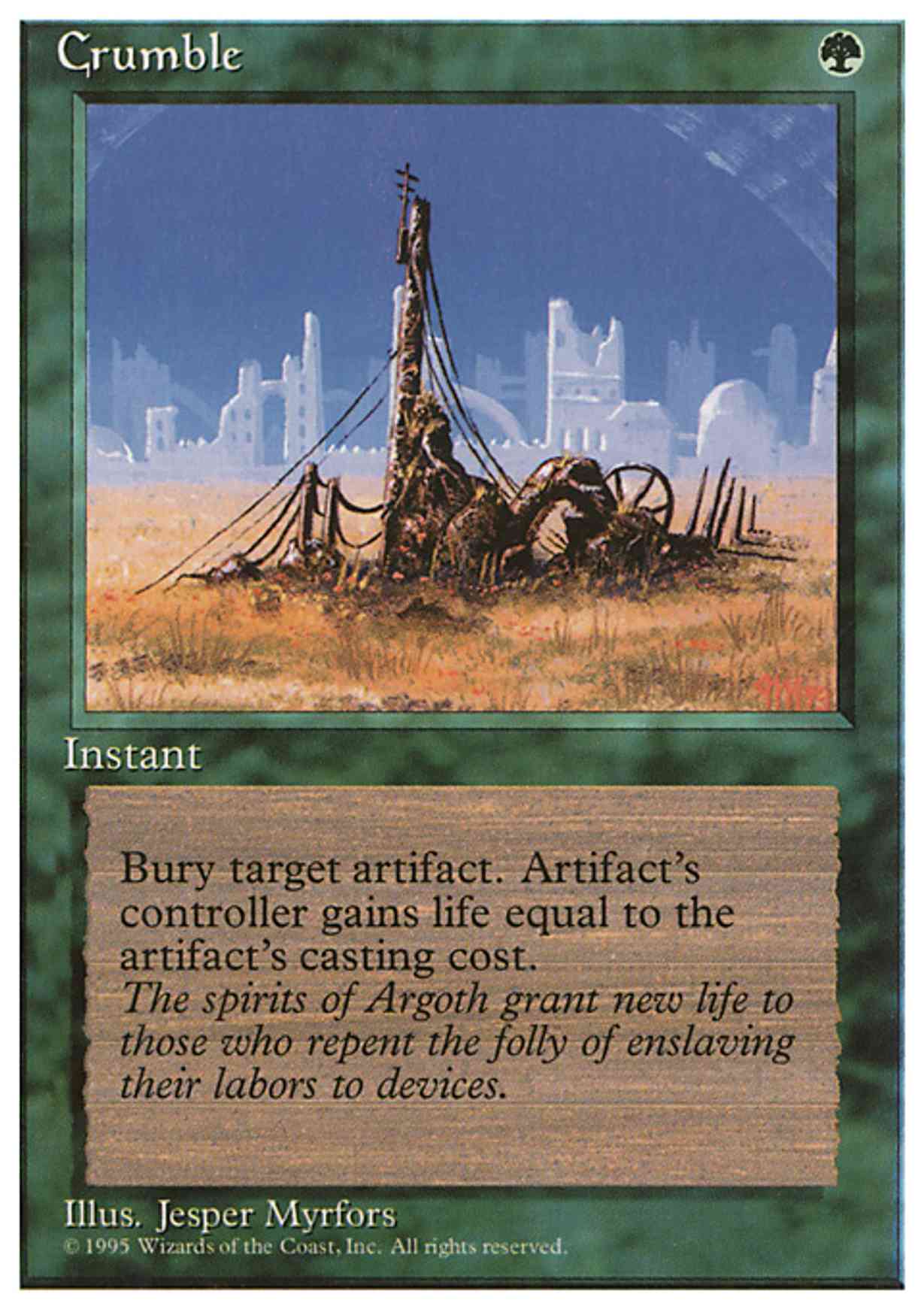 Crumble magic card front