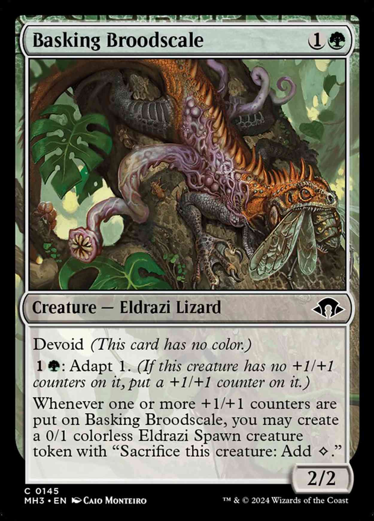 Basking Broodscale magic card front