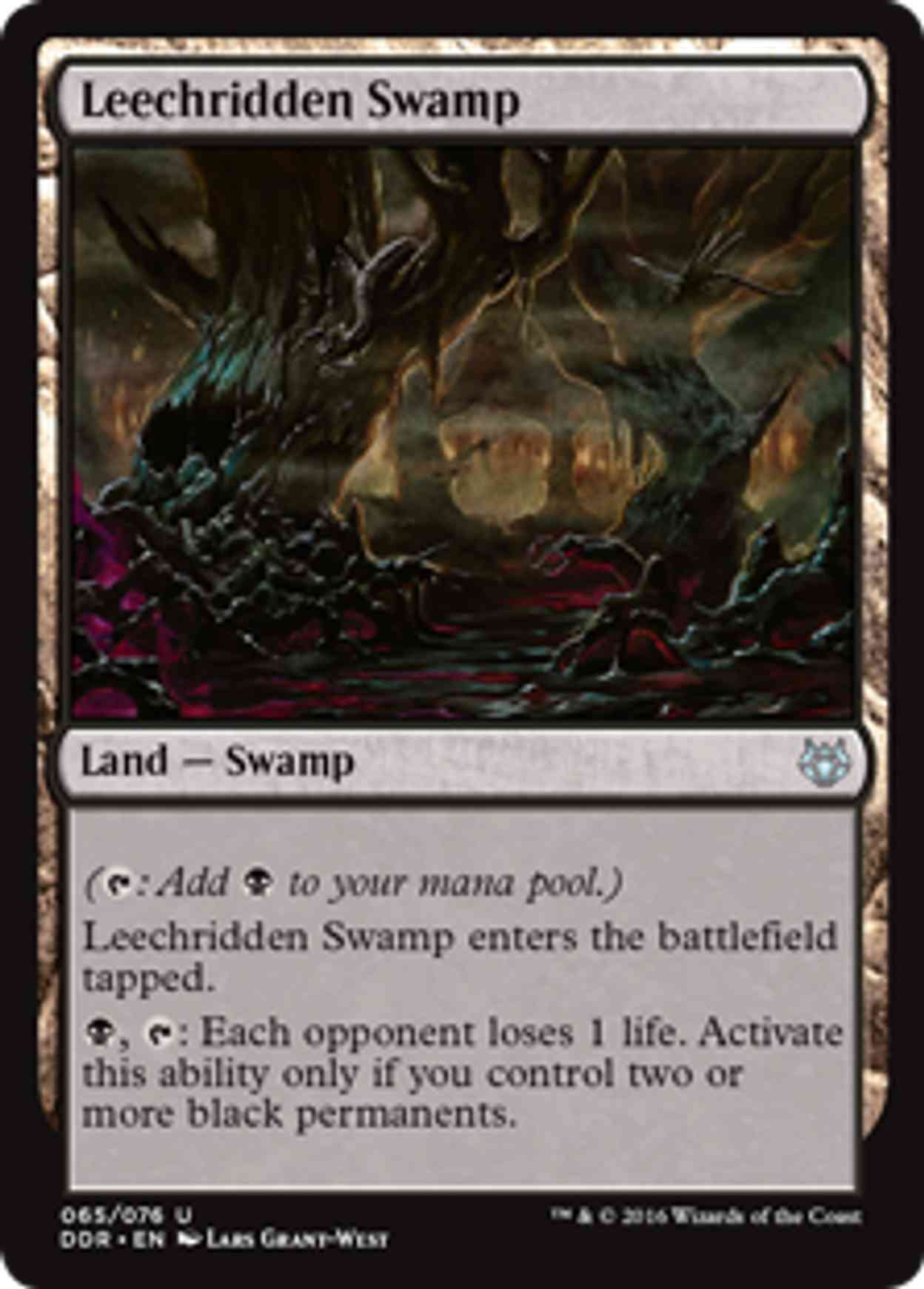 Leechridden Swamp magic card front