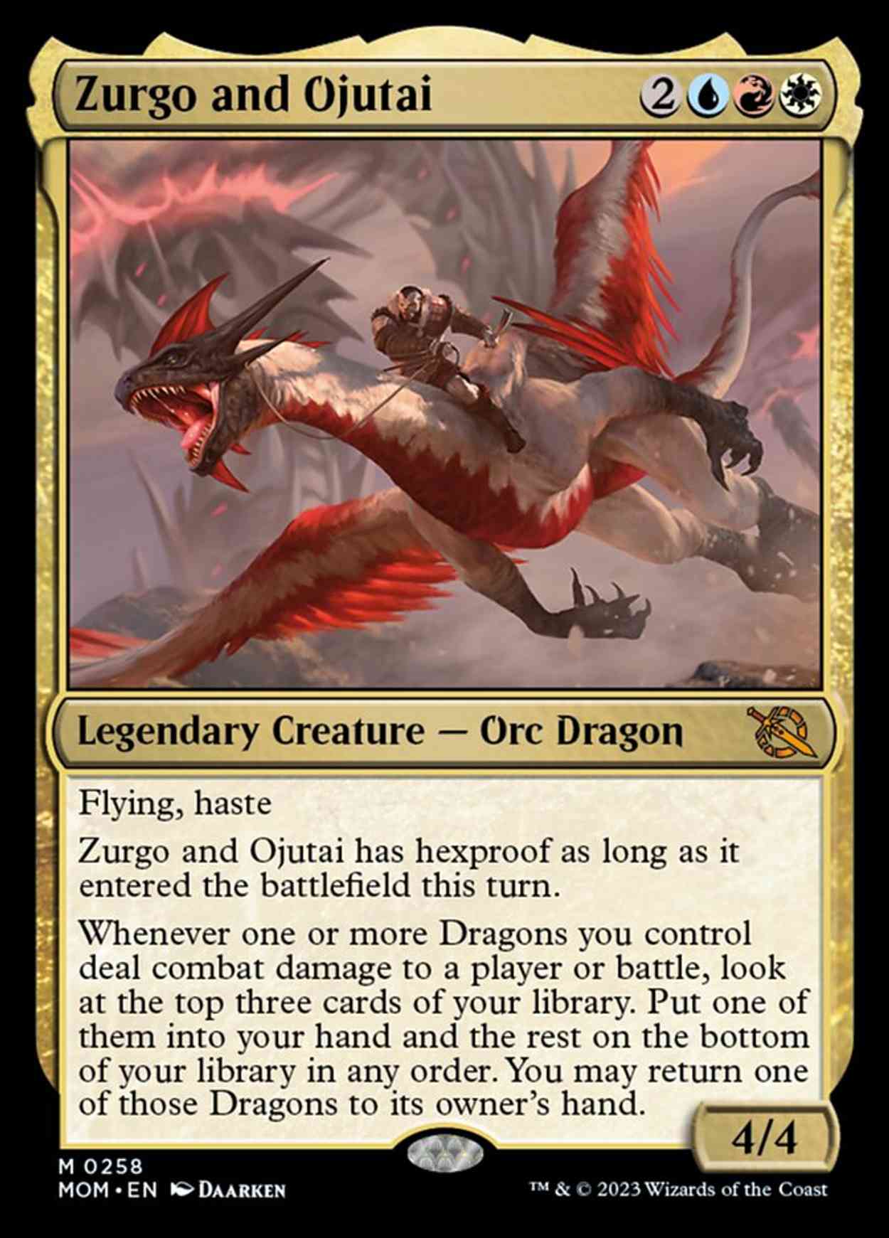 Zurgo and Ojutai magic card front