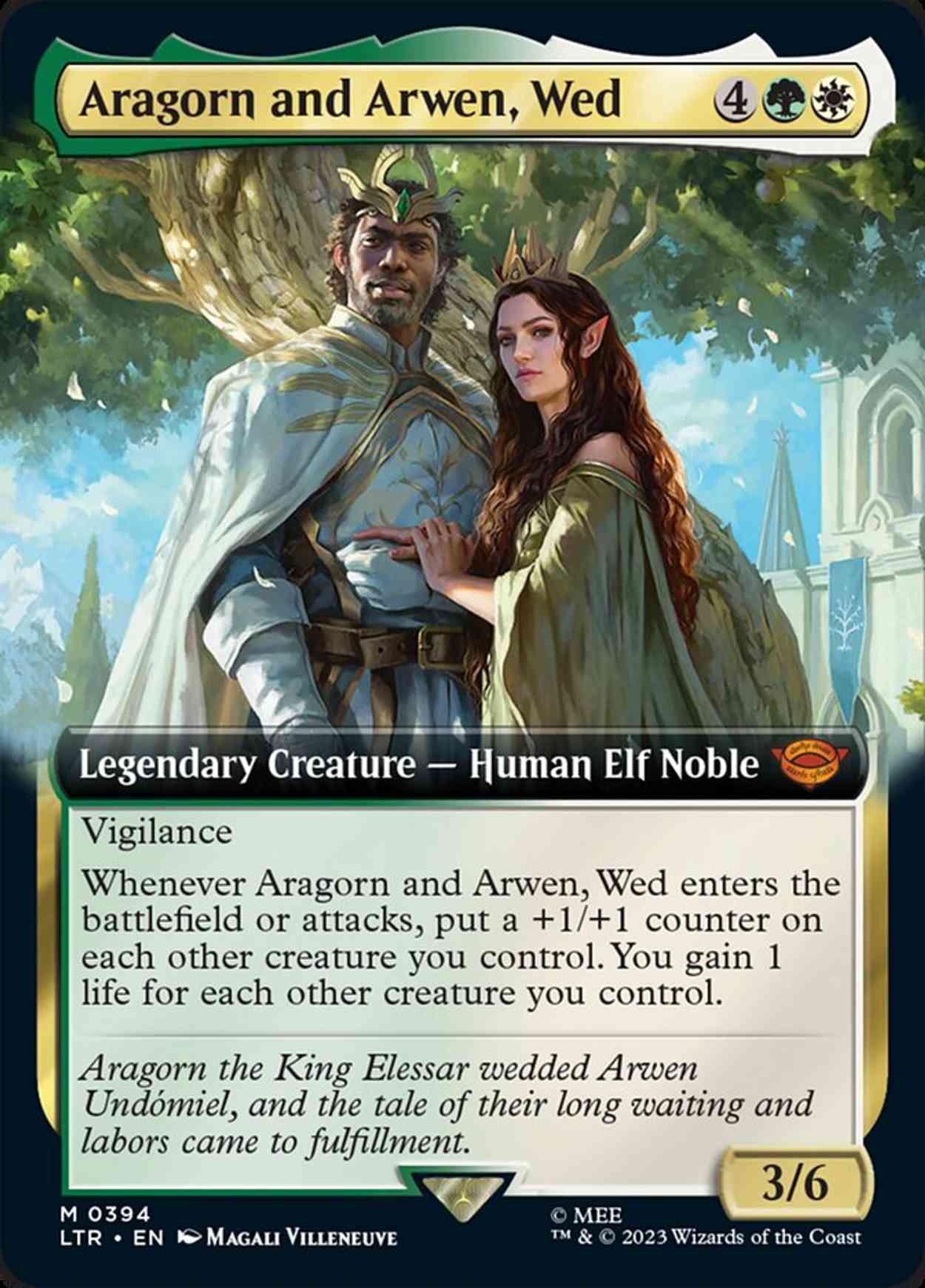 Aragorn and Arwen, Wed (Extended Art) magic card front