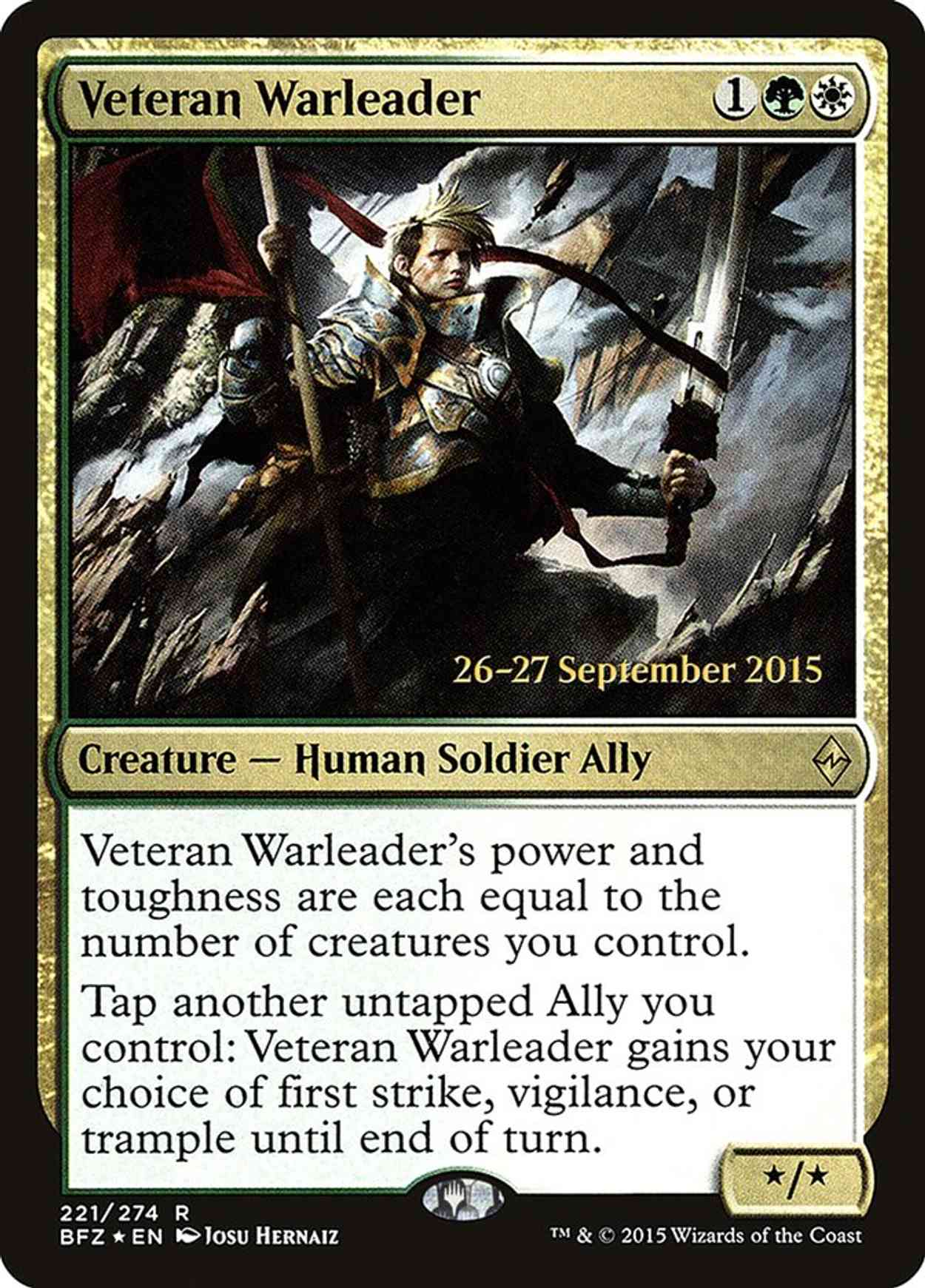 Veteran Warleader magic card front