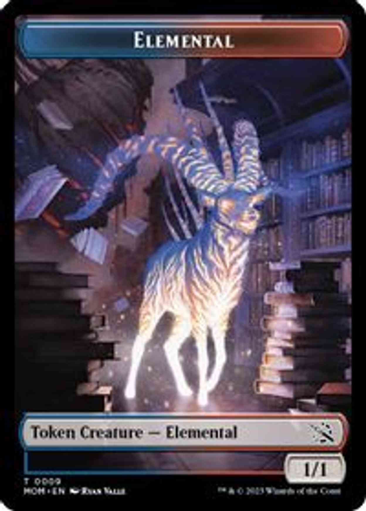 Elemental (0009) // Emblem — Teferi Akosa of Zhalfir Double-Sided Token magic card front